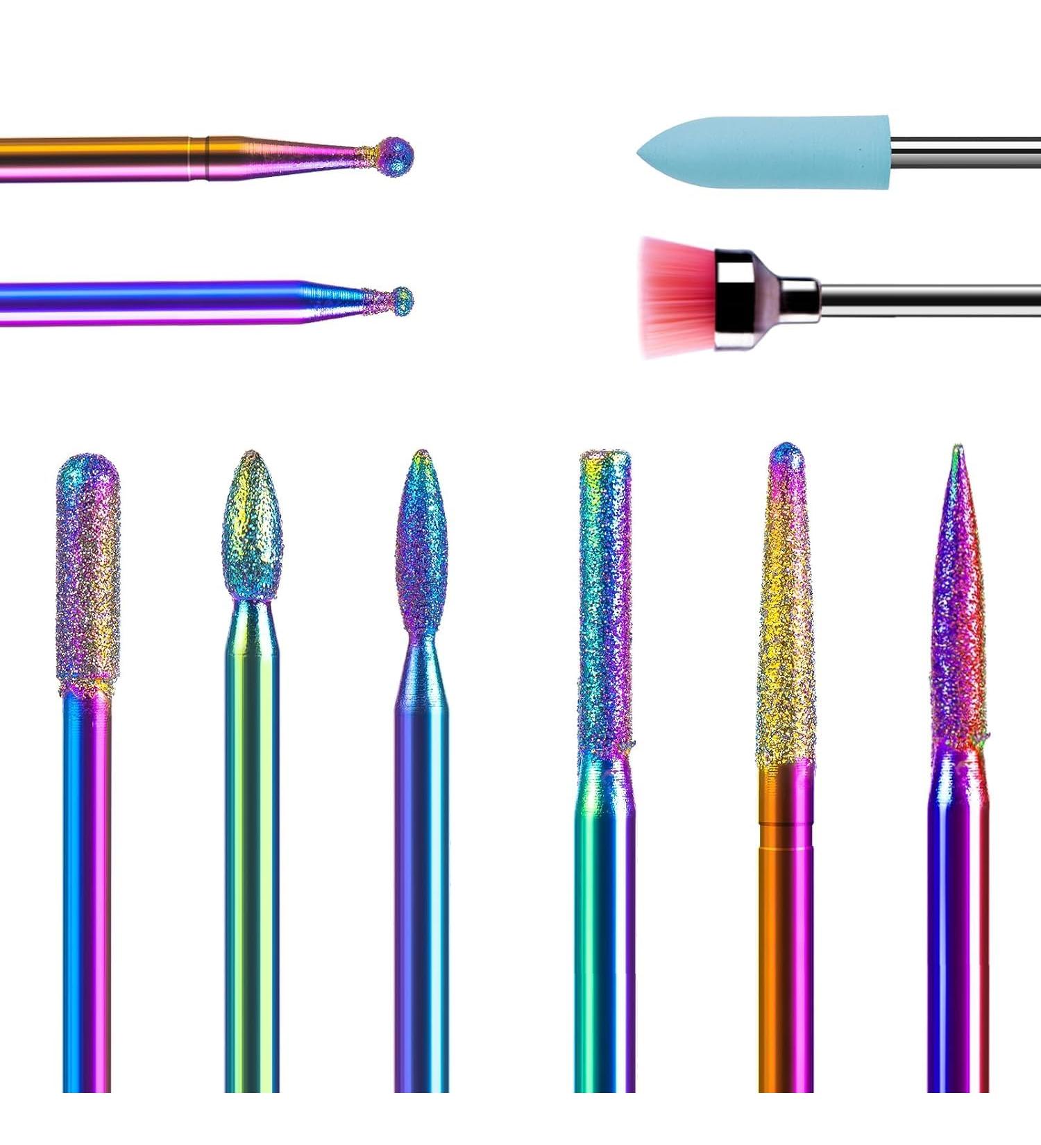 Melodysusia 10PC Diamond Bits Set | Professional Nail Miller Attachments for Manicure & Pedicure | Colorful Grinding Heads for Nail Care - Buy Online on GoSupps.com