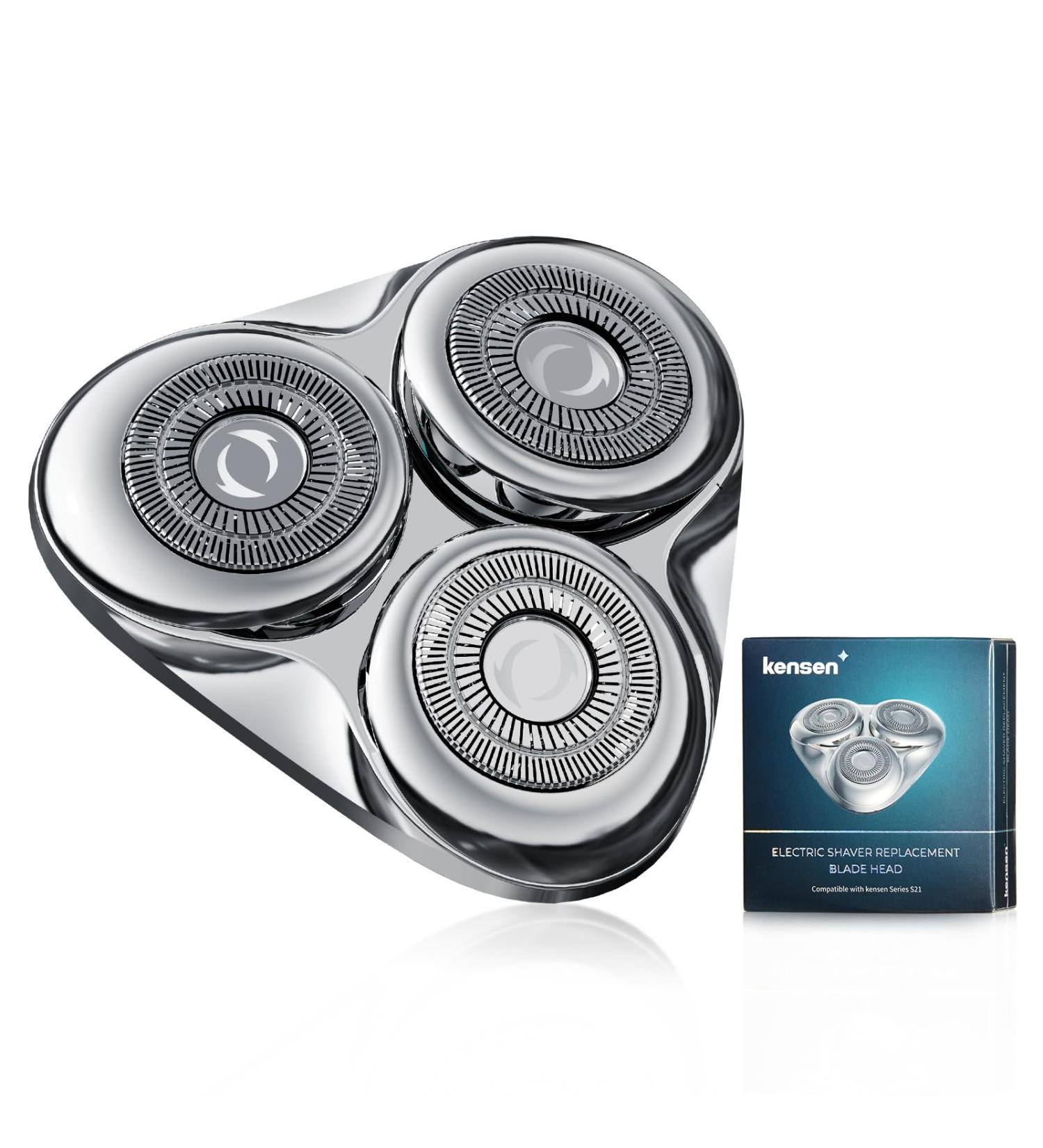 Electric Razor for Men KENSEN Electric Shavers for Men Electric Razor Rotary Mens Electric Shavers Waterproof Rechargeable Shavers for Men LED Display Cordless Mens Shaver (Razor Heads)