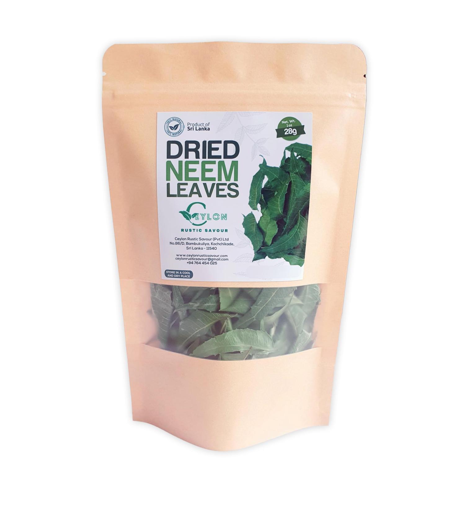 Ceylon Rustic Savour Dried Neem Leaves 1OZ Naturally Grown air dried neem leaves (28g) - Buy Online on GoSupps.com