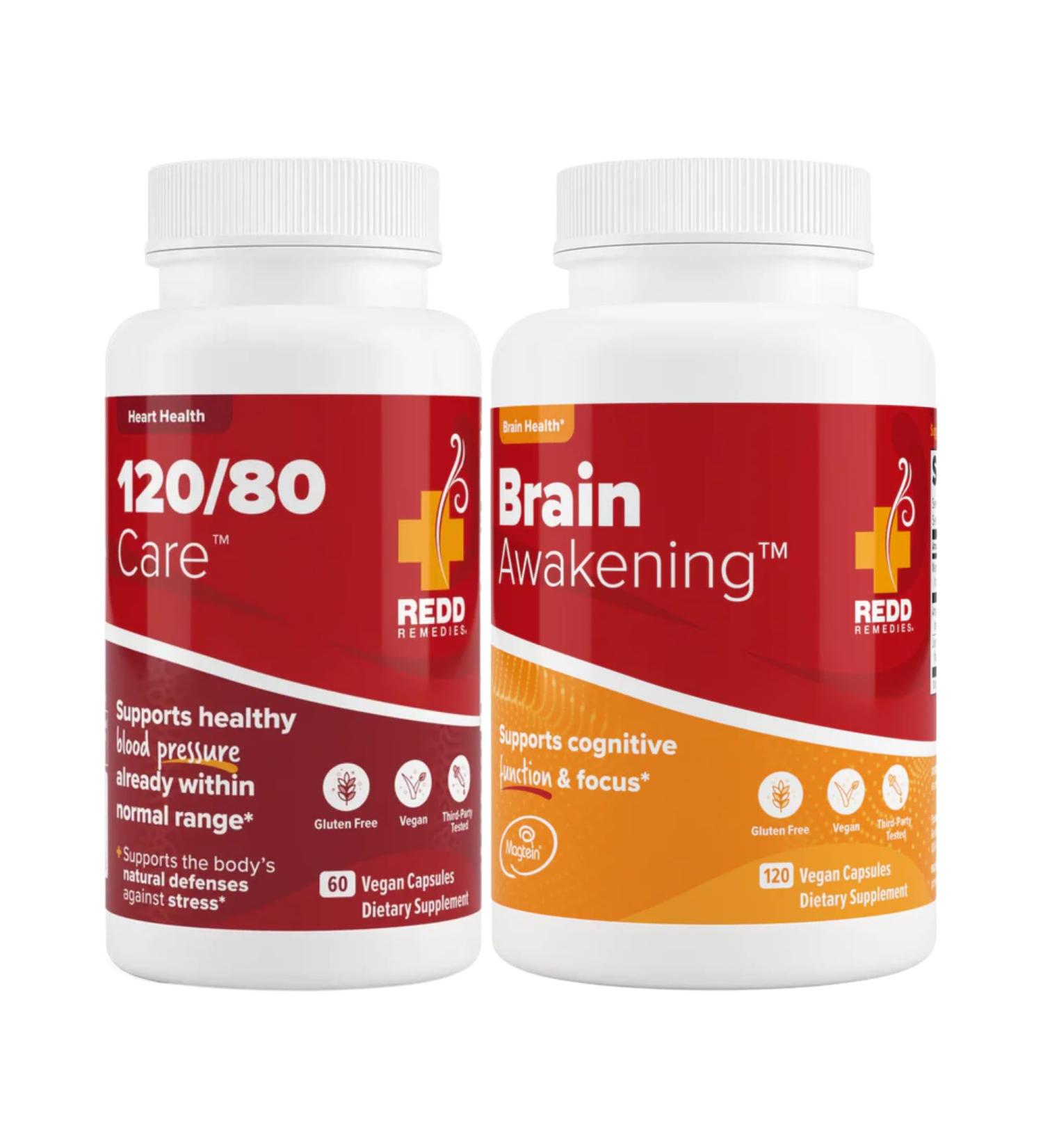 Redd Remedies 120/80 Care 60 Capsules and Brain Awakening 120 Capsules - Buy Online on GoSupps.com