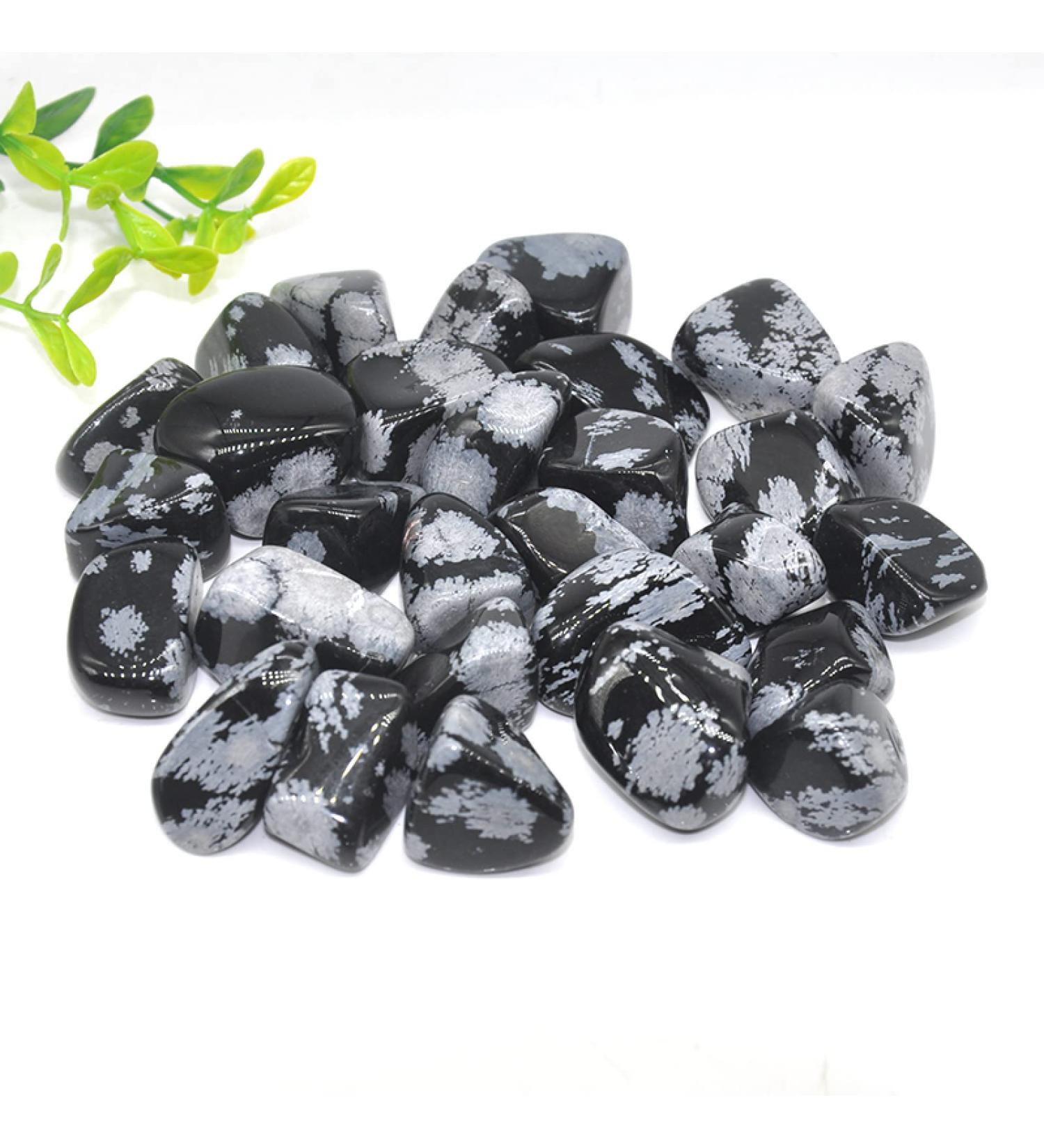 Natural Crystals Snowflake Obsidian Stones Tumbled Bulk Specime DIY Home Aquarium Decoration Gift - Buy Online on GoSupps.com