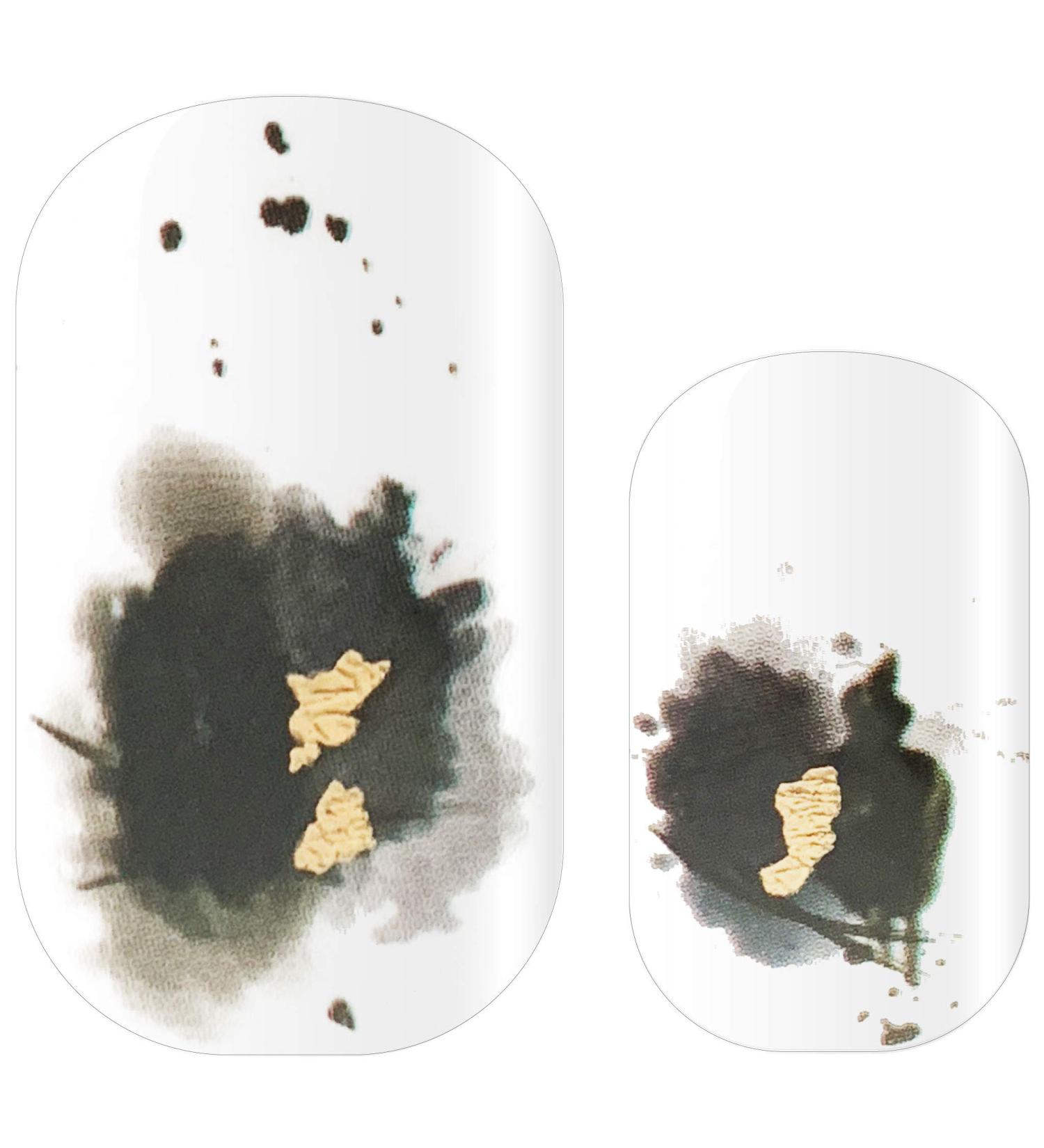 Avoa Beauty Nail Film - Perfectly Imperfect Black & Gold Minimal Nail Art | 16 Self-Adhesive Long-Lasting Nail Wraps - Buy Online on GoSupps.com