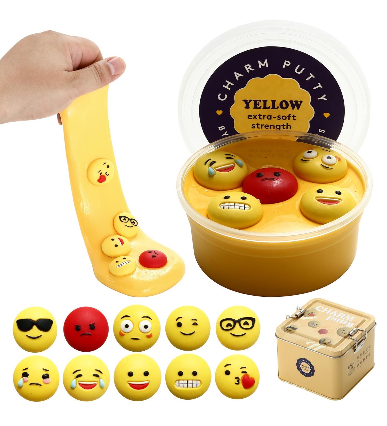 Buy Special Supplies Sensory Therapy Putty with Charms | Stress Relief & Hand Exercise for Kids & Adults - X-Soft Emoji Set 5oz - Buy Online on GoSupps.com