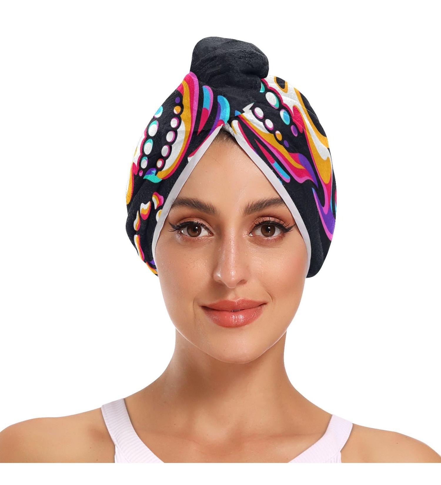 Skull Ok Hair Towel 2 Pack - Super Absorbent Quick Dry Hair Turbans for Women & Girls | Stylish & Functional Head Towels - Buy Online on GoSupps.com