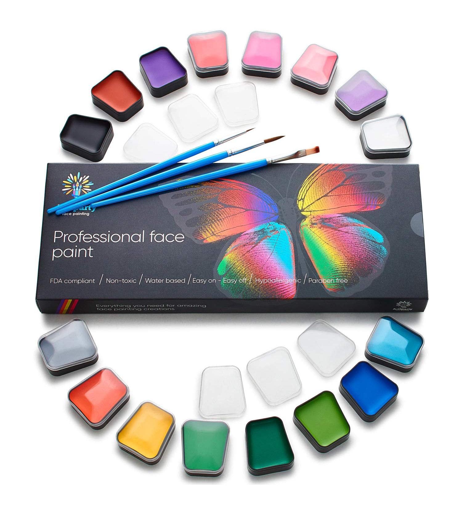 Professional Face Paint Kit for Kids & Adults - 16 Colors, Easy to Apply & Remove, Non-Toxic & Hypoallergenic - Buy Online on GoSupps.com