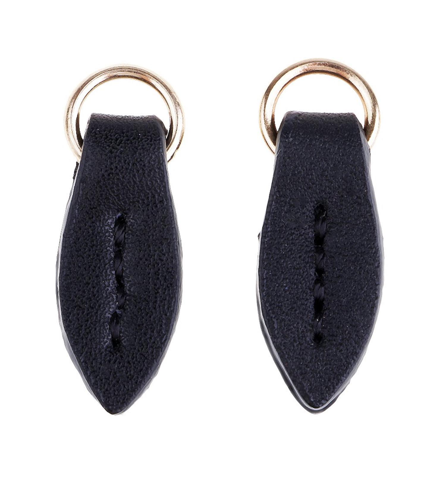 Prettyia PU Leather Zipper Puller - Stylish Zipper Pendant for Jackets Bags & Purses | 3 Color Options - Black - Buy Online on GoSupps.com