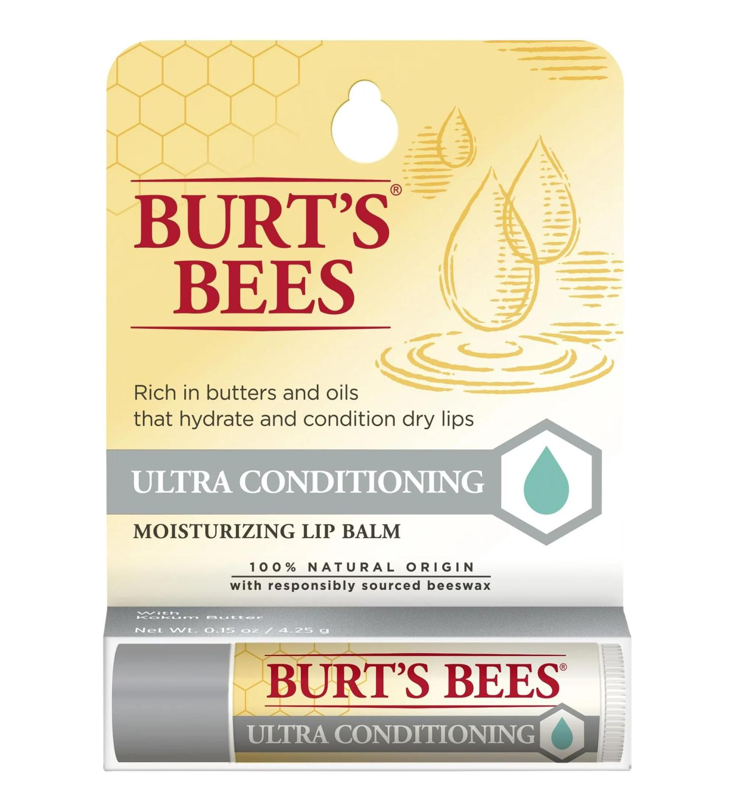 Burt's Bees Ultra Conditioning Lip Balm with Kokum Butter - 12 Pack | Moisturizing & Nourishing | International Shipping Available - Buy Online on GoSupps.com