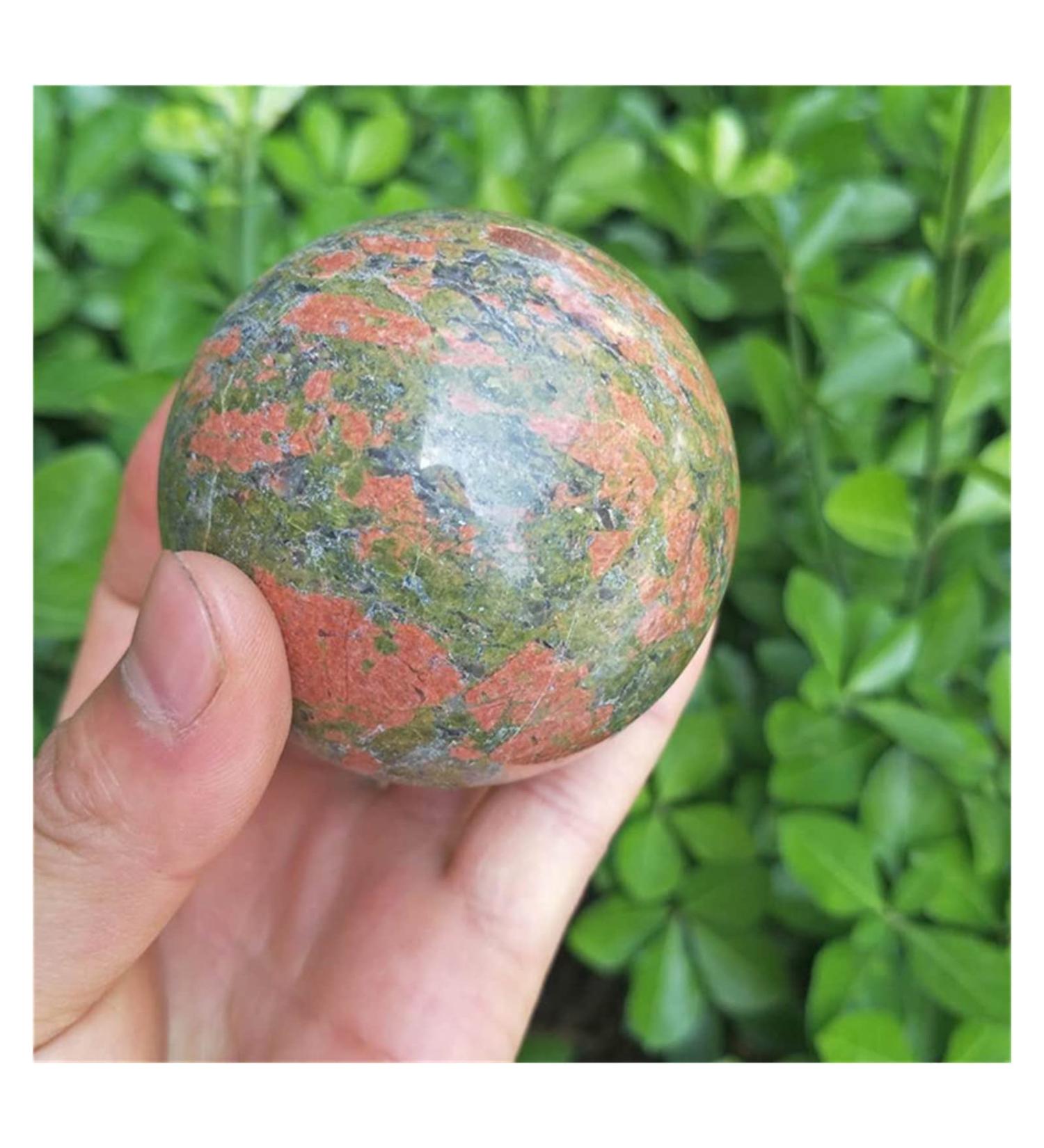 Natural Sphere Natural Green Flower Crystal Quartz Epidote Stone Ball Sphere 1pc for Decoration Gift Decoration feng Shui. 60-70mm - Buy Online on GoSupps.com
