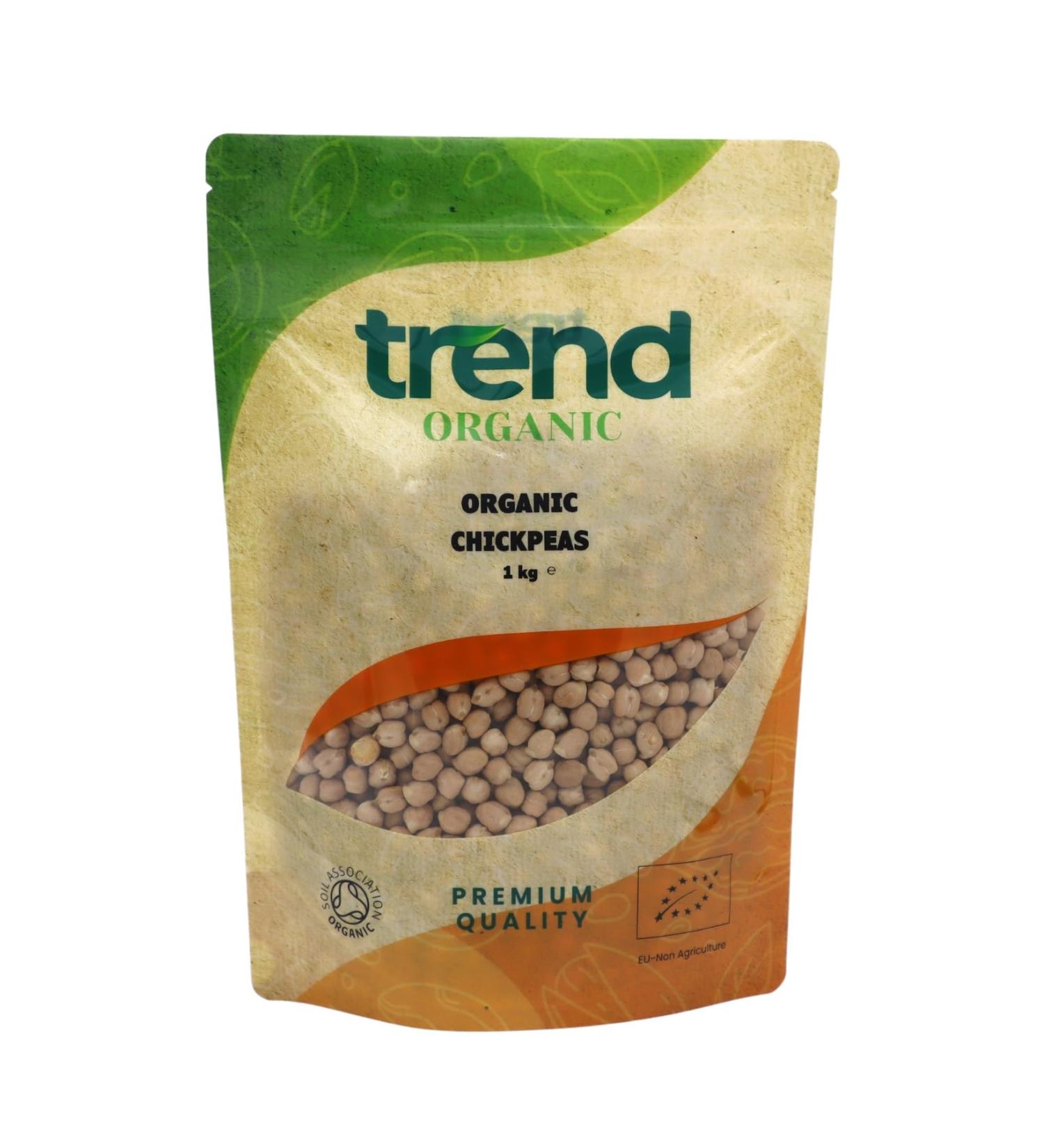 Trend Organic Chickpeas Nutrient-Rich Legume for Wholsome Cooking Ideal for Salads Soups and Hummus Certified Organic Vegan Non-GMO No Perservatives or No Additives Raw 1kg 1.00 kg (Pack of 1) - Buy Online on GoSupps.com
