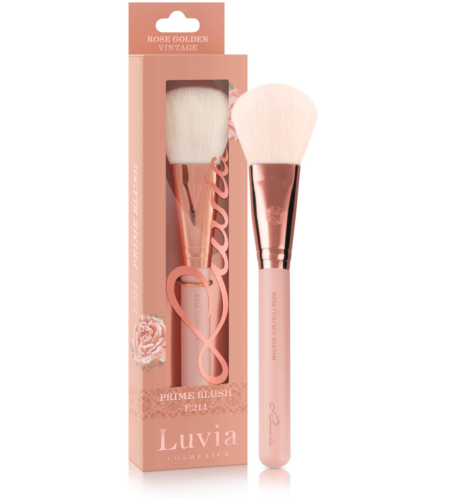 Luvia Rougepinsel E214 - Vegan Blush Brush in Nude/Ros gold | Essential Prime Makeup Brush for Flawless Application - Shop Internationally! - Buy Online on GoSupps.com