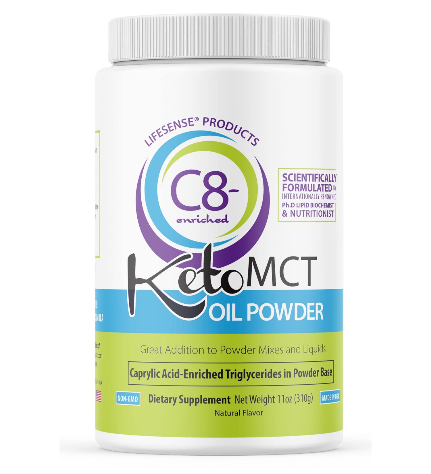 LifeSense C8 enriched MCT Oil Powder Unflavored Sourced from Coconut Oil Keto-Friendly Developed by PhD Nutrition in USA Optimal Fuel for The Brain and Body - Buy Online on GoSupps.com