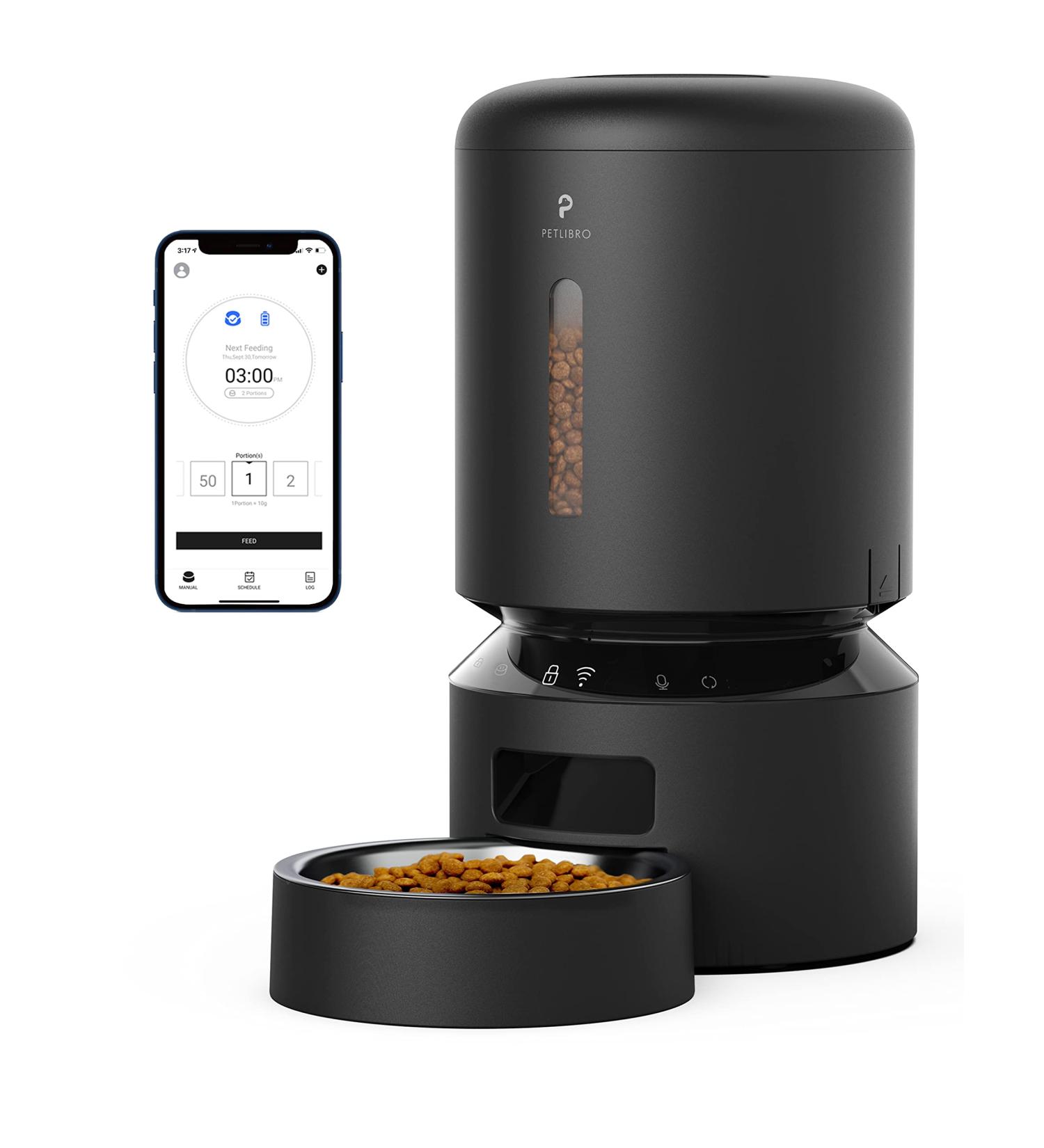 PETLIBRO Automatic Cat Feeder - 5G WiFi, APP Control, Stainless Steel Bowl - 5L Black - Buy Online on GoSupps.com
