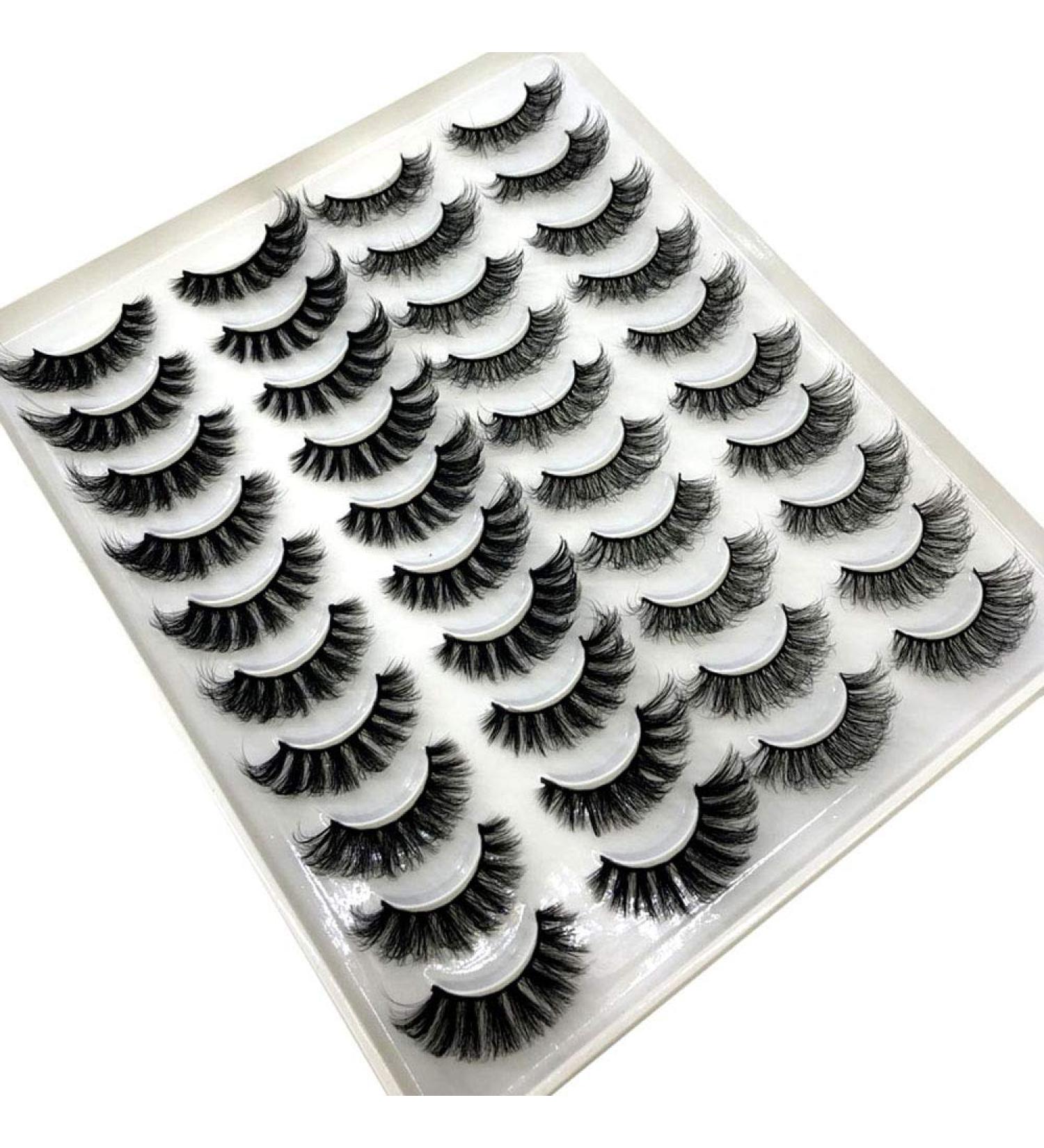 HBZGTLAD 20 Pairs Fluffy False Lashes - Natural Volume 3D Faux Mink Lashes (H07) - International Shipping Available - Buy Online on GoSupps.com