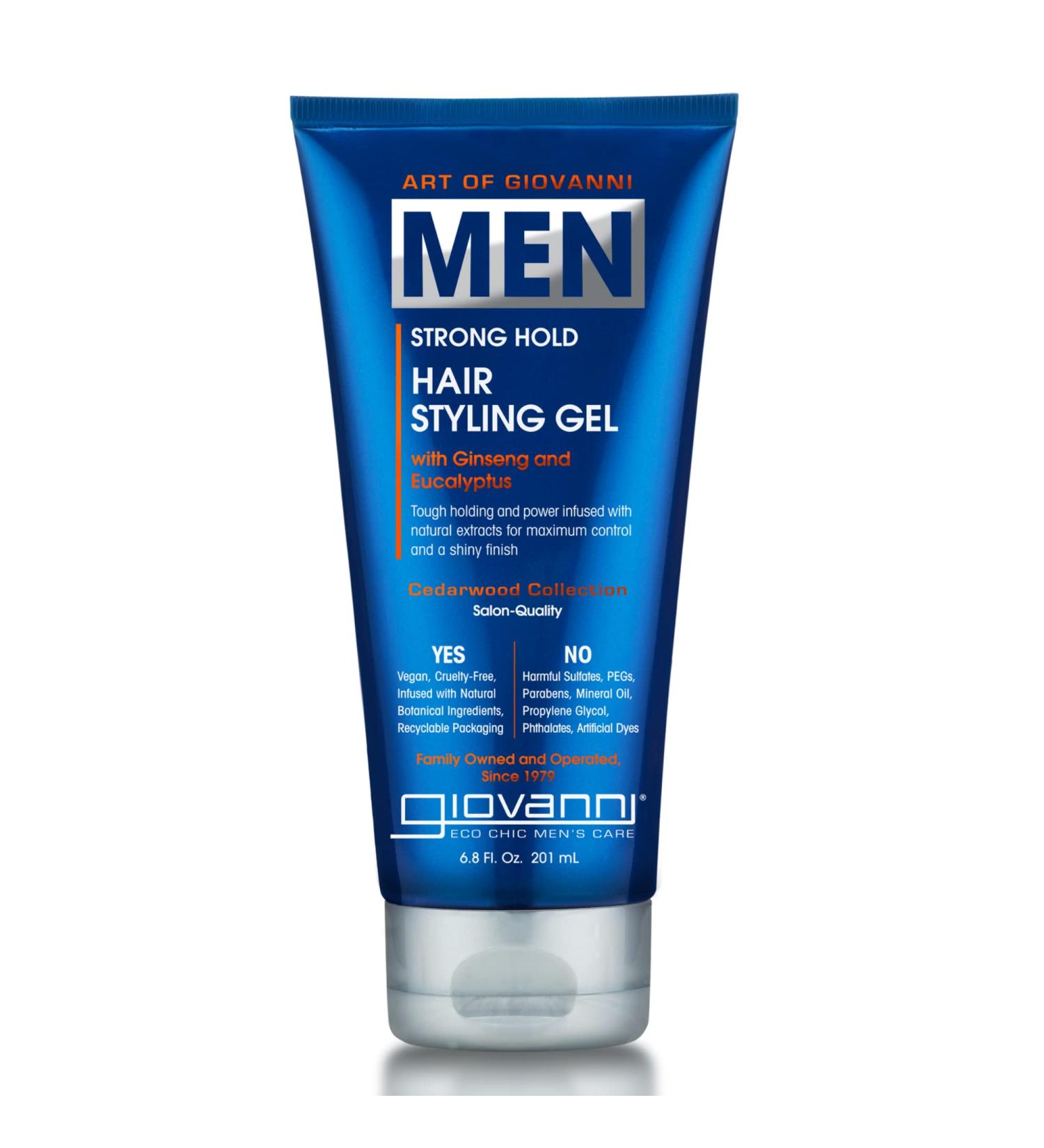 Giovanni Men s Hair Styling Gel 6.8 oz - Define Style Control Frizz & Add Shine - Vegan-Friendly Cedarwood Collection - Buy Online on GoSupps.com