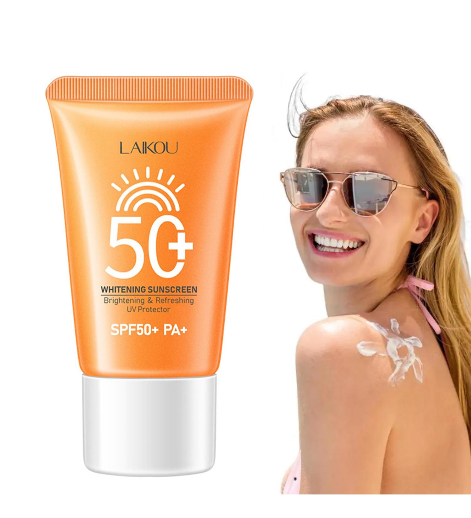 Face Sunscreen SPF 50 Face Cream SPF 50 Face Suncream UVA/UVB Protection Powerful Sun Protection with Brown Spot Reduction Deep Hydration Water/Sweat Resistant Calm Soothing No Sticky - Buy Online on GoSupps.com