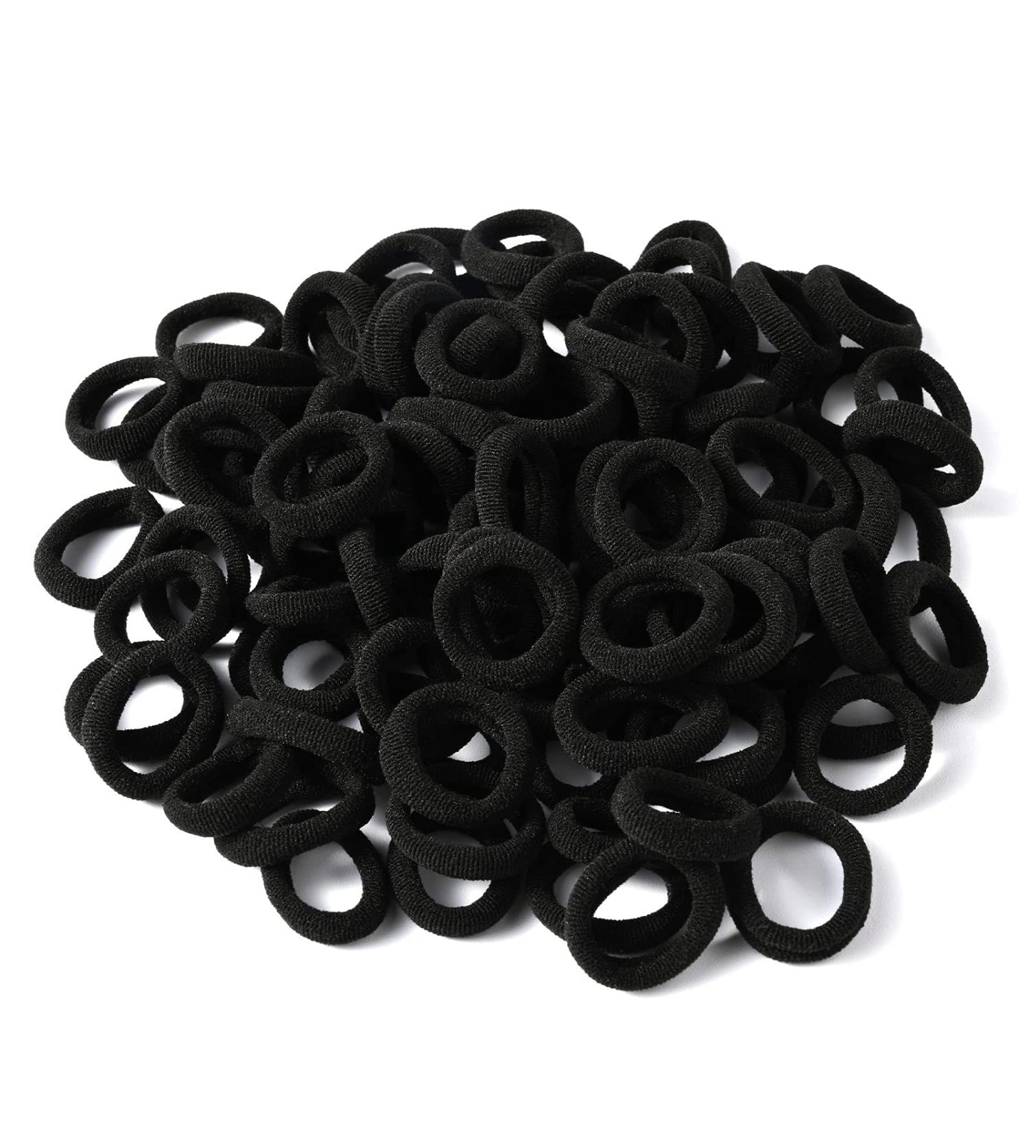 PROUSKY 100 Black Hair Bands for Women and Men - Elastic Hair Ties for Hair Styling - Buy Online on GoSupps.com