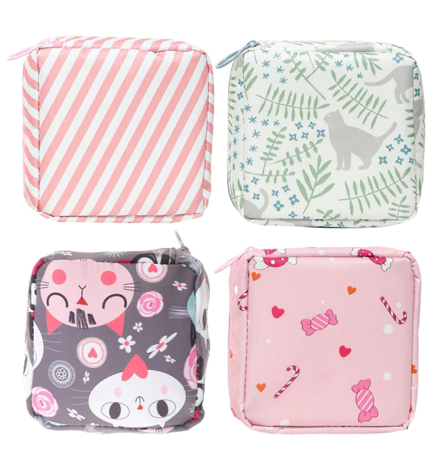 Ipetboom 4-Piece Women's Bandage Travel Period Bags | Stylish Menstrual Storage Pouches | Compact & Decorative Cases - Buy Online on GoSupps.com