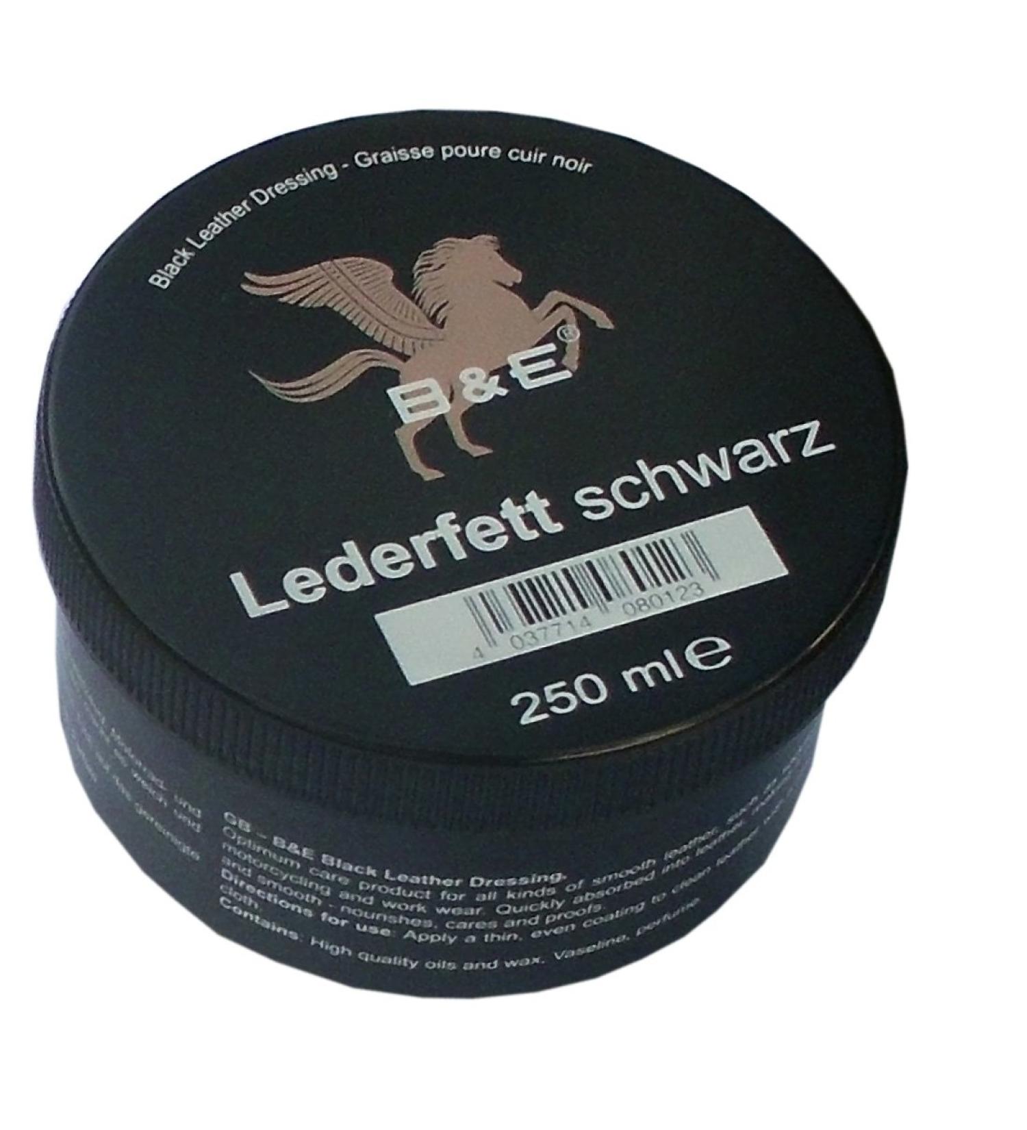 Bense and Eicke B & E Leather fat black 250 ml for shoes handbags convertible deck leather combi leather couch saddles and all smooth leather species