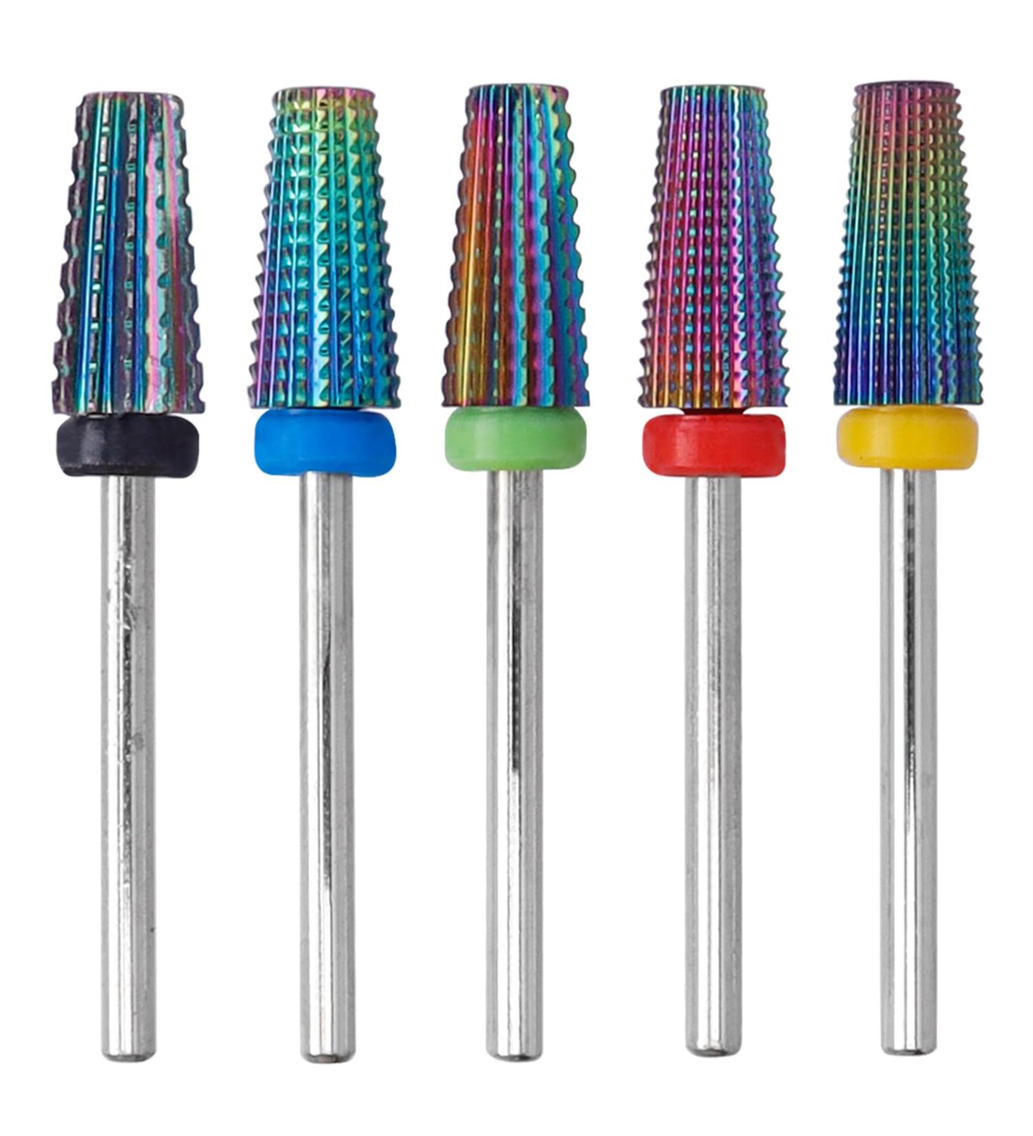 Bestgle Nail Cutter Bits 5 Pieces Tungsten Alloy Nail Cutter Grinding Heads Carbide Bits Rainbow Nail Cutter Attachments Bits Remove Gel Acrylic Cuticle Bits for Nail Cutter for Manicure Pedicure - Buy Online on GoSupps.com