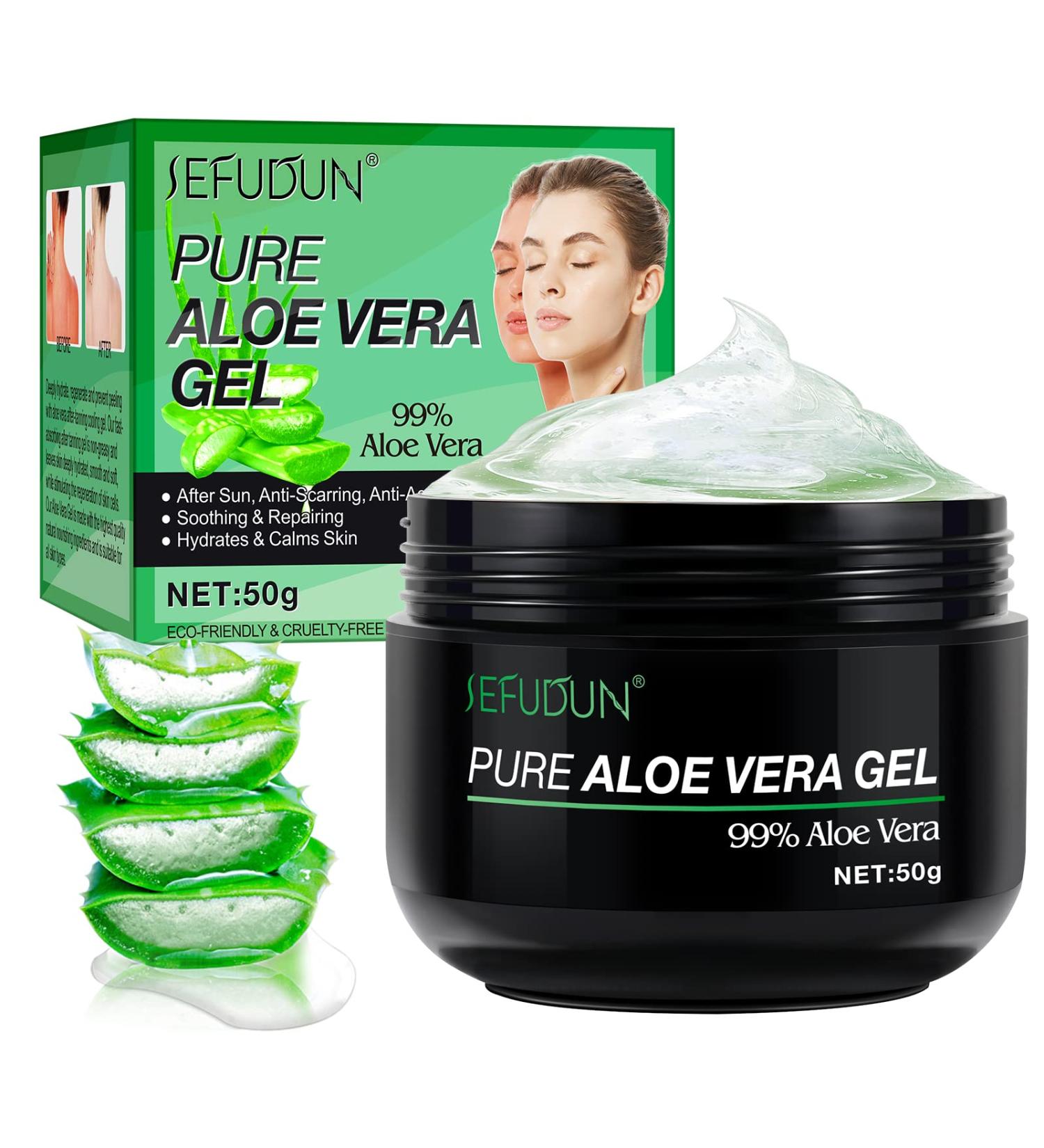 Aloe Vera Moisturizer for Face - Skin Repair, Sunburn Relief | Anti-Scarring & Aging | ECO-FRIENDLY & CRUELTY-FREE - Buy Online on GoSupps.com
