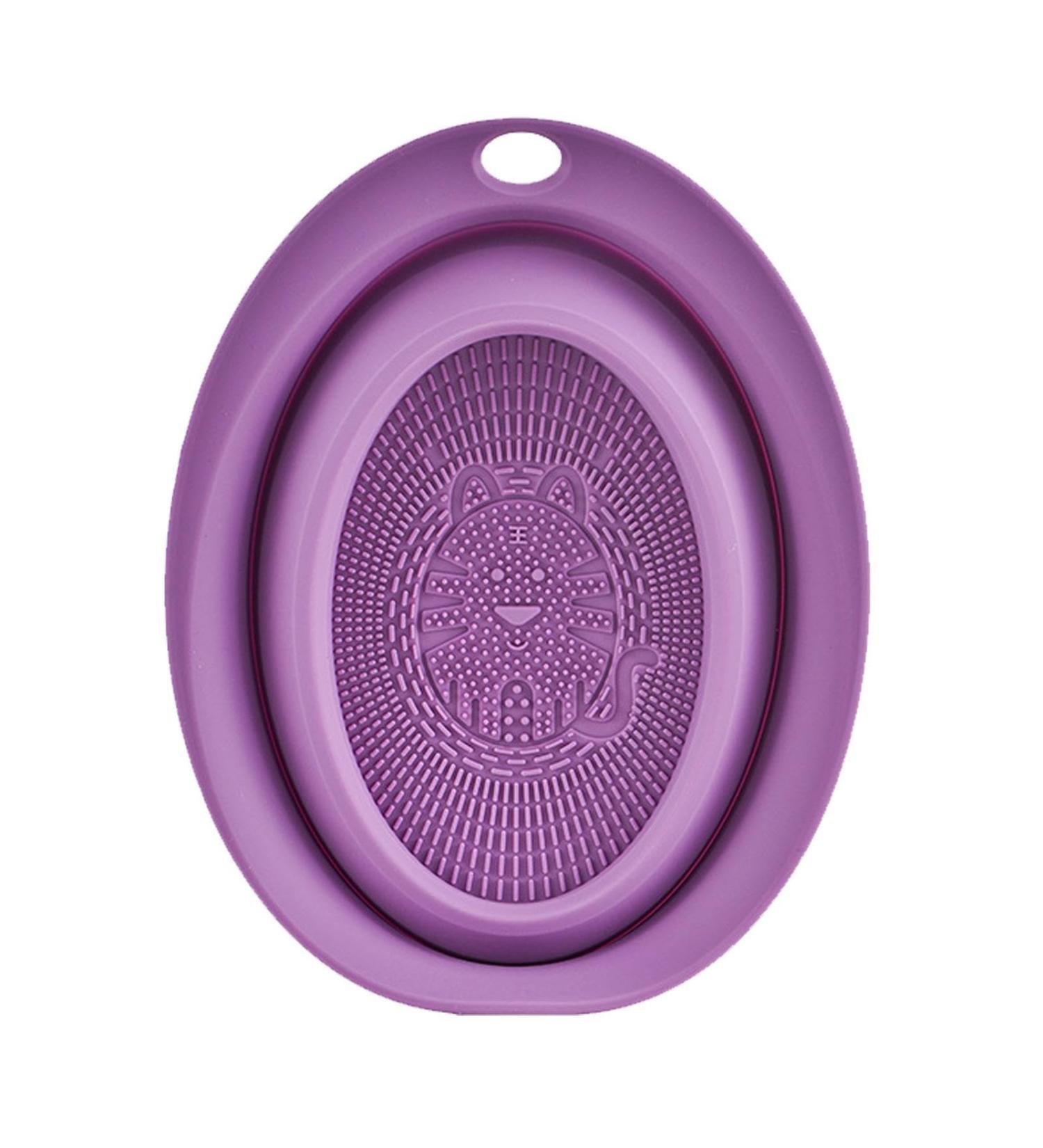 Wontool Silicone Brush Cleaning Pad Brush Scrubber Pad for Makeup Cosmetic - Portable Silicone Makeup Brush Cleaner Washing Tools for Girls and Women Purple - Buy Online on GoSupps.com