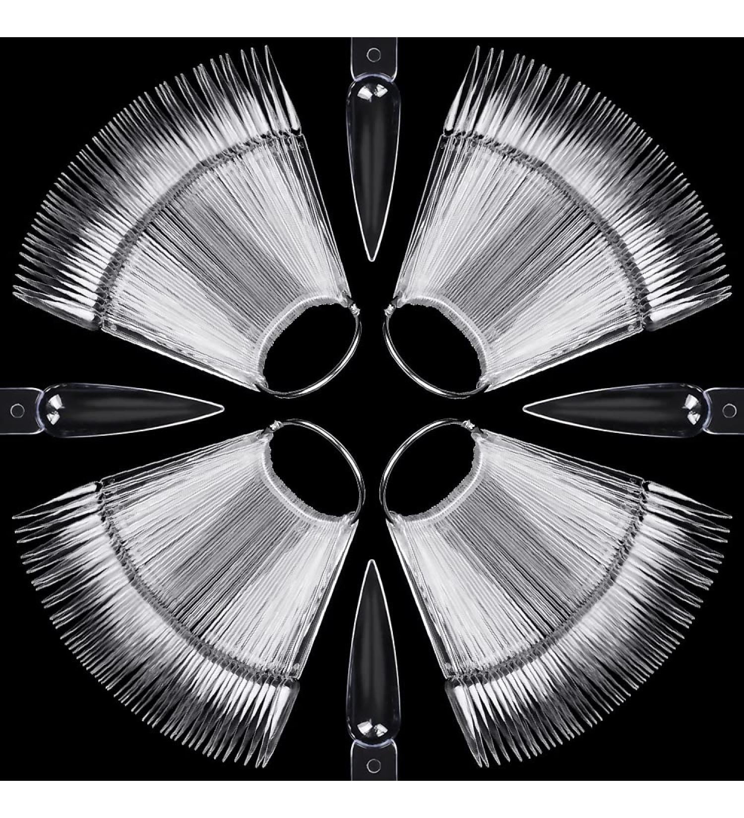 200pcs Clear Stiletto Nail Display Sticks with Metal Split Ring Holder - Nail Polish Swatches Practice Board - Buy Online on GoSupps.com