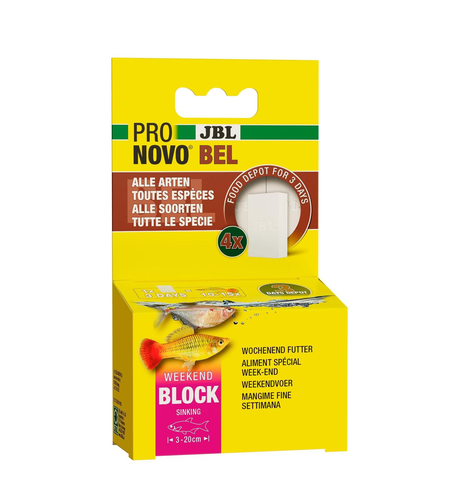JBL PRONOVO BEL WEEKEND weekend food for all freshwater aquarium fish 4 food blocks