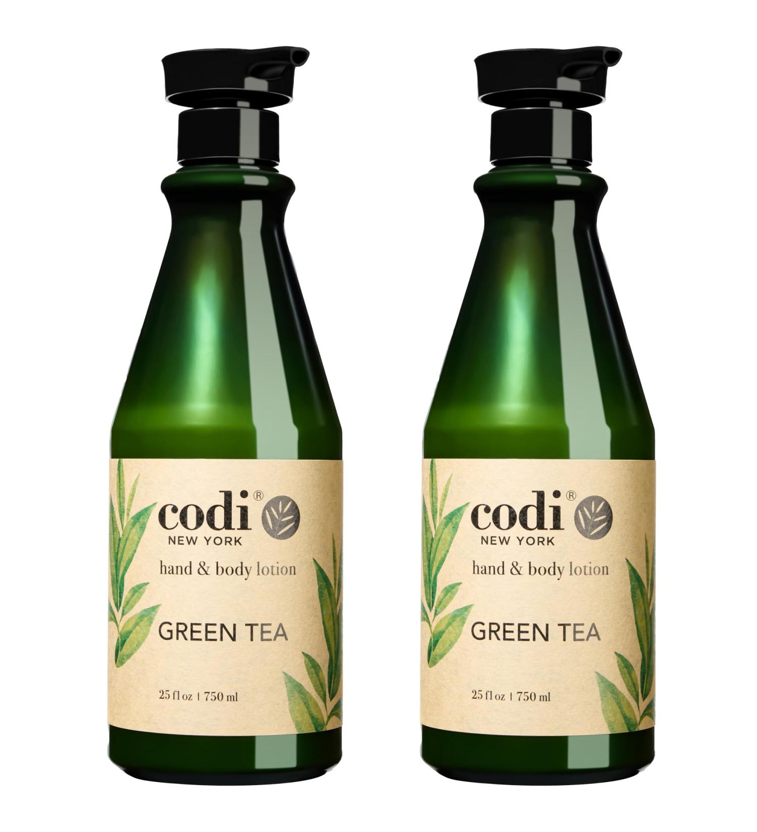 CodiNCodi Hand & Body Lotion Green Tea 750 ml (25 Fl Oz Pack of 2) Professional Size Moisturizer with Natural Extracts Hydrating Non-Greasy Formula for All Skin Types