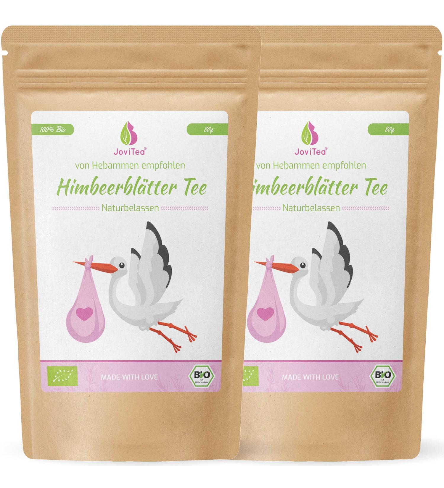 Jovitea Bio Raspberry Leaf Tea Set | 100% Natural Pregnancy Tea | 2x 80g | Ideal for Birth Preparation - Buy Online on GoSupps.com