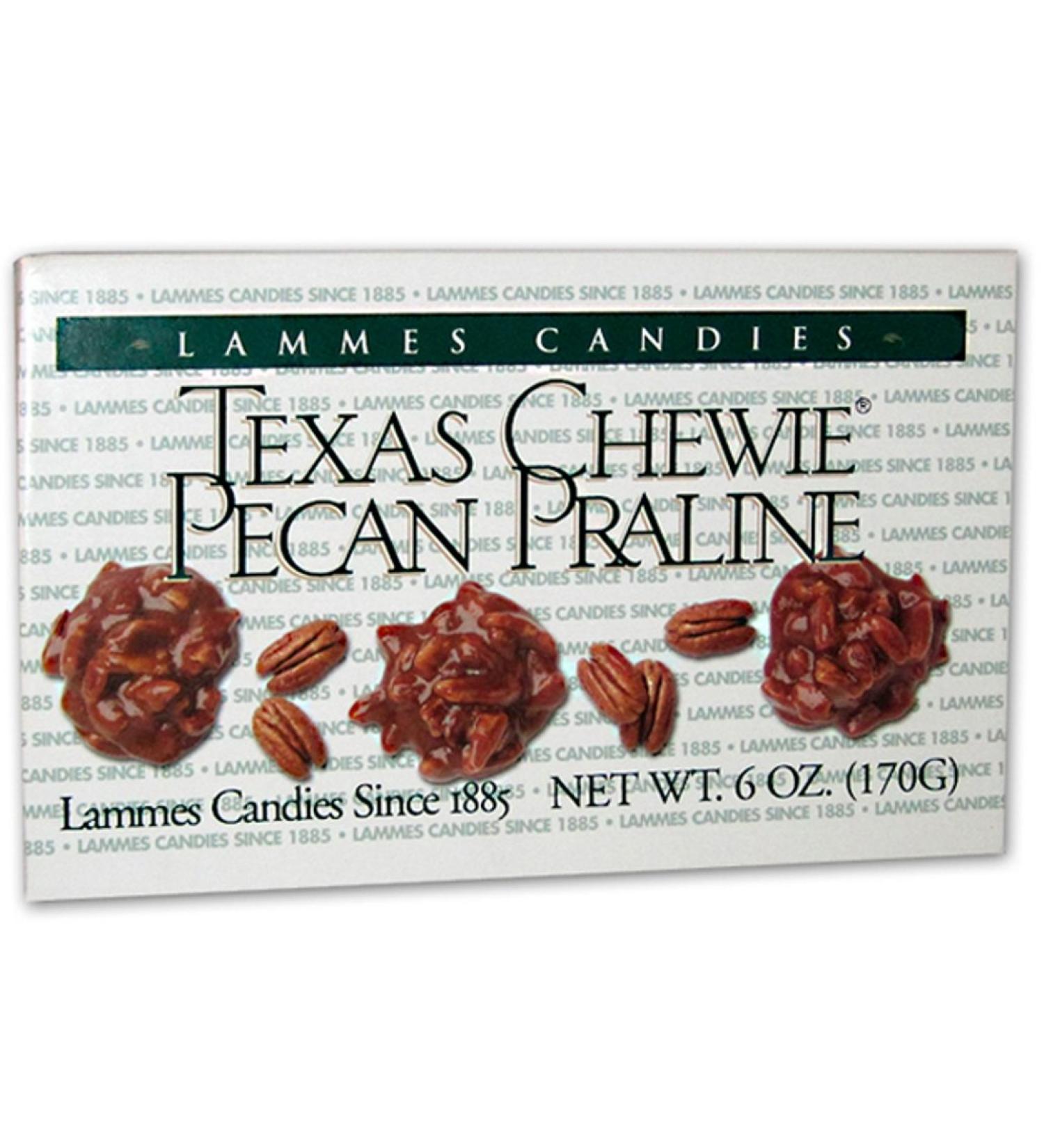 Lammes Candies Texas Chewie Pecan Praline (Pack of 2), 6 Oz. Ea.