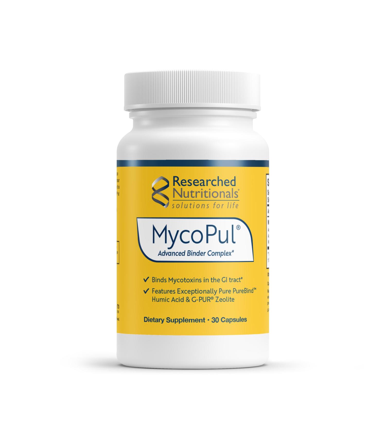 Researched Nutritionals MycoPul - Advanced Mycotoxin Binder Complex, Zeolite Detox, Humic Acid, Fulvic Acid & Activated Charcoal for GI Tract Detox, Clinically Researched Mold Binders, 30 Capsules - Buy Online on GoSupps.com
