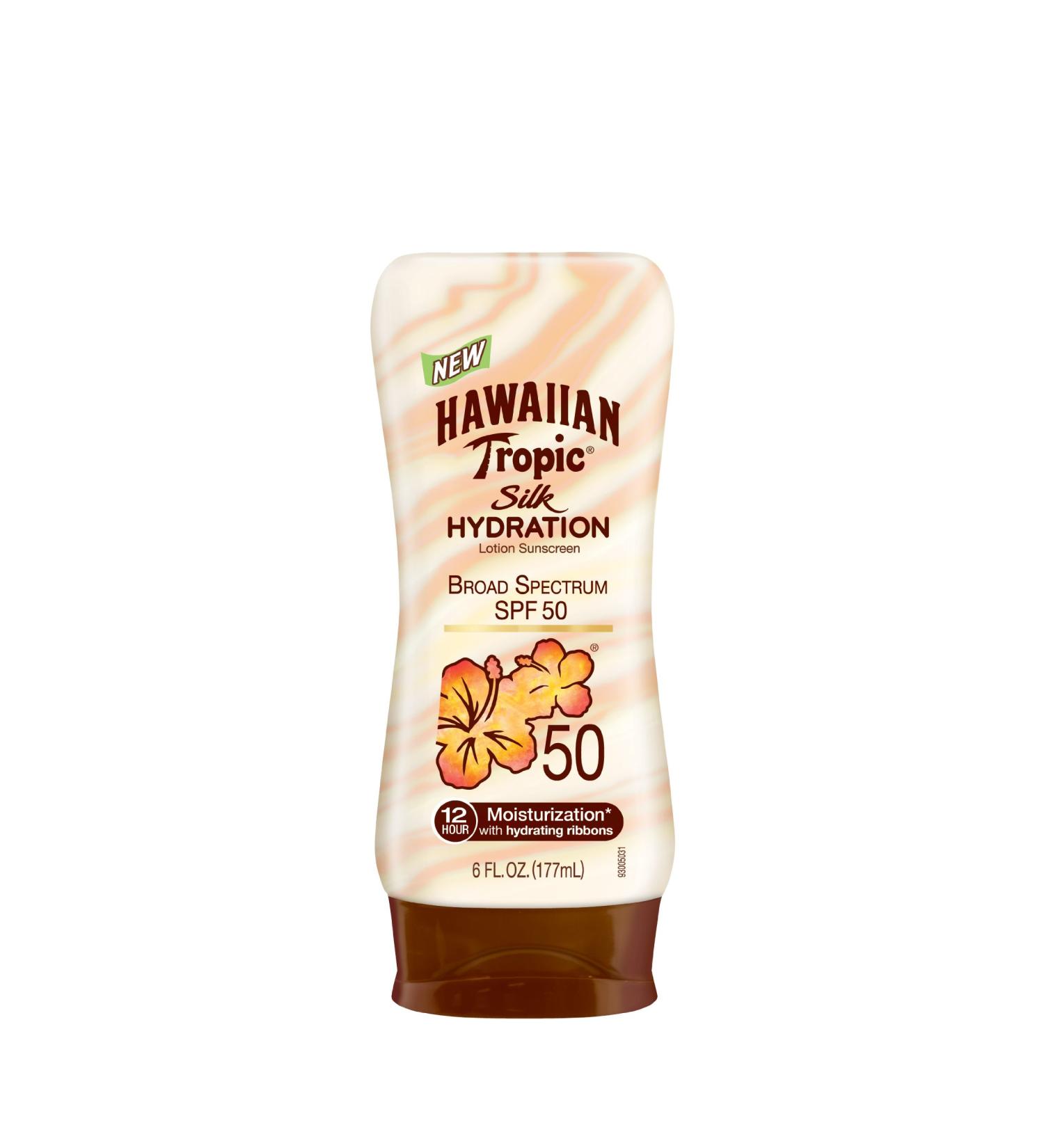 Hawaiian Tropic Sunscreen Silk Hydration Moisturizing Broad Spectrum Sun Care Sunscreen Lotion - SPF 50  6 Ounce