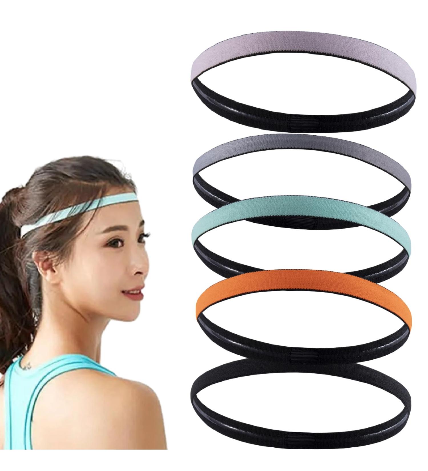 5 Non-Slip Elastic Sports Headbands for Women & Men - Silicone Hair Bands for Yoga & Golf - Buy Online on GoSupps.com