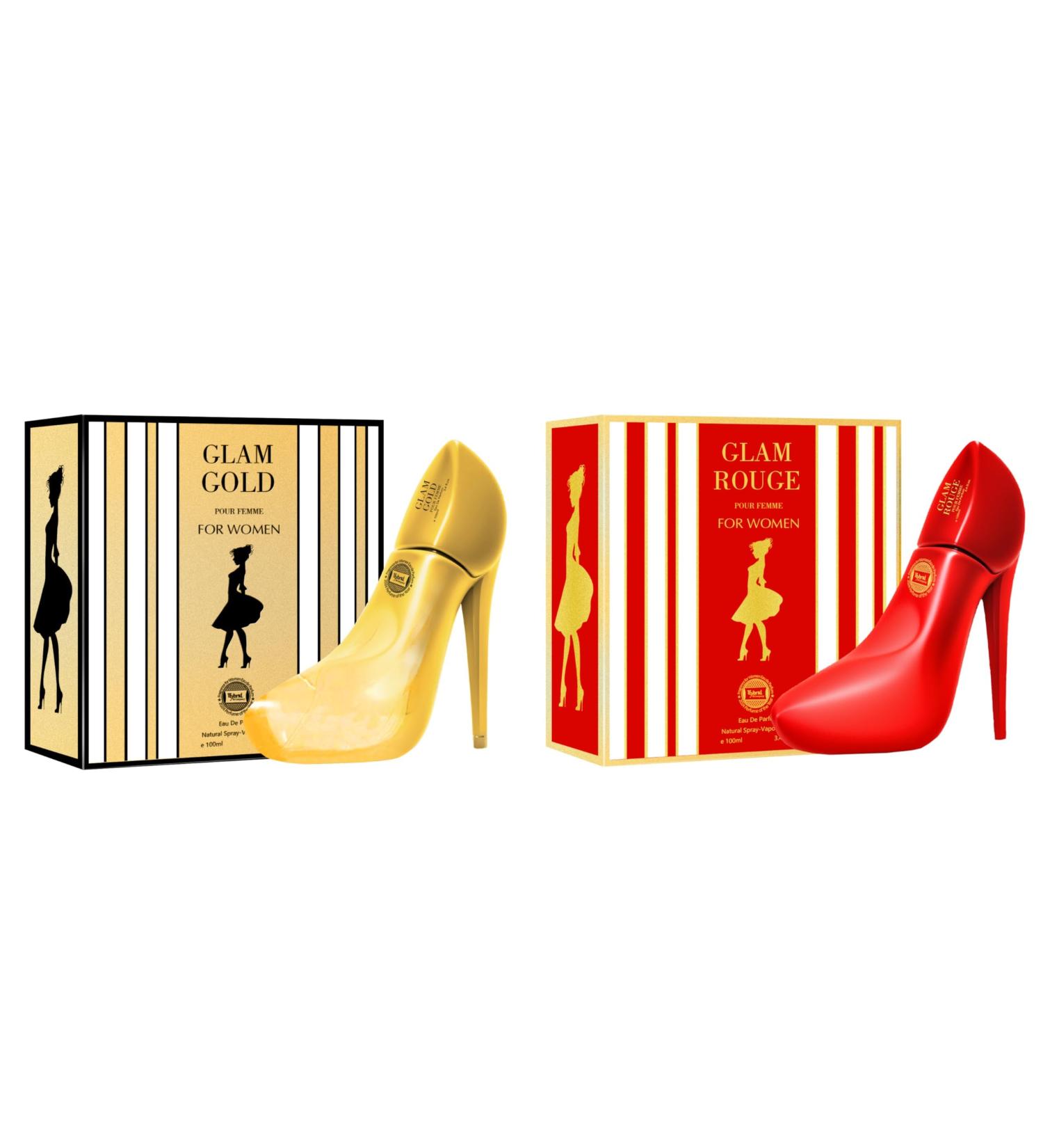 Hybrid & Company Women Glam Girl 2 Pcs Eau De Parfum Natural Spray Vaporisateur 3.4 Fl Oz GLAM GIRL GOLD ROUGE 3.4 Fl Oz (Pack of 2) - Buy Online on GoSupps.com