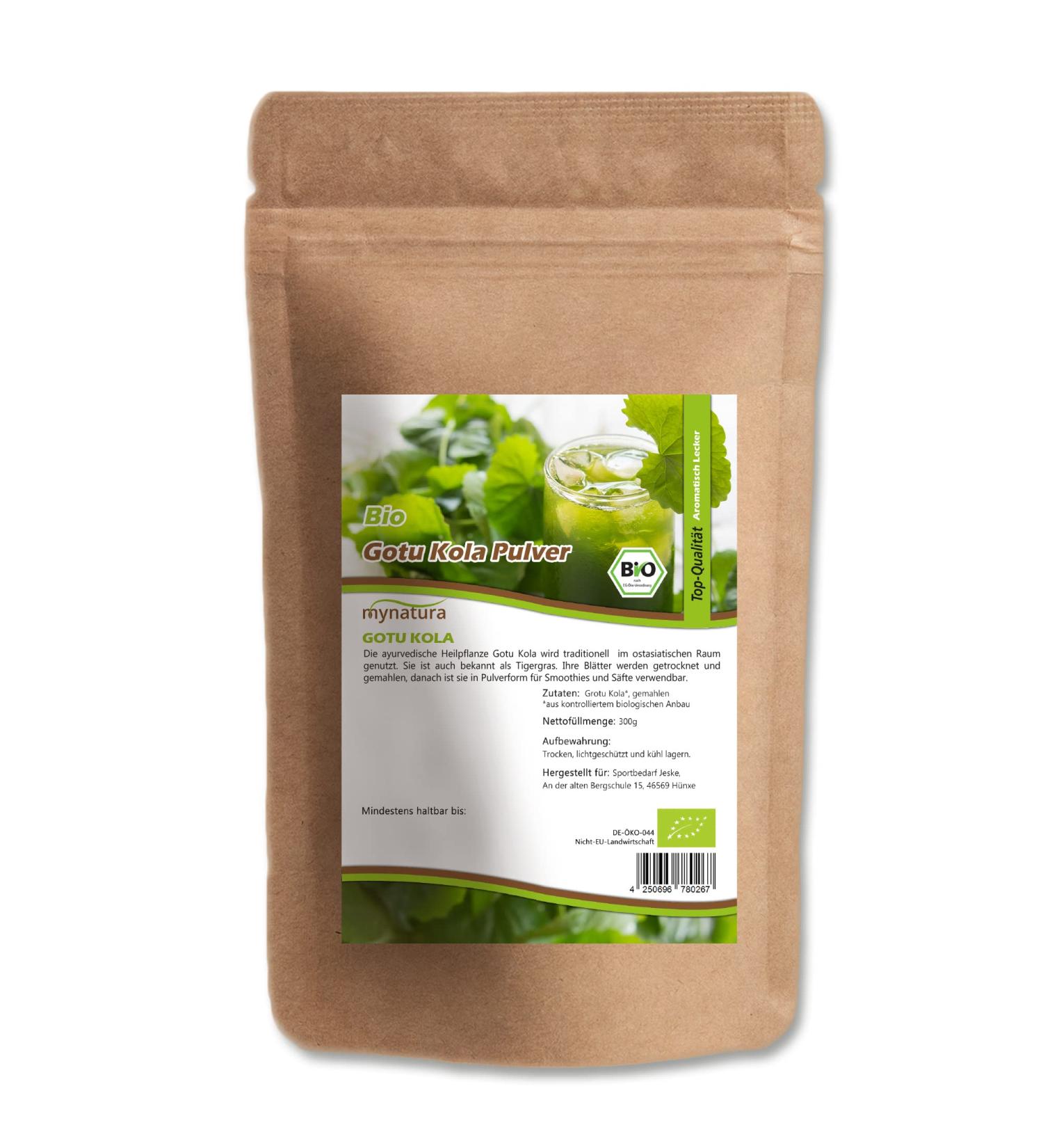 Mynatura Organic Gotu Kola Powder - Ayurvedic Stress Relief & Concentration Booster (2x300g) - International Shipping Available - Buy Online on GoSupps.com