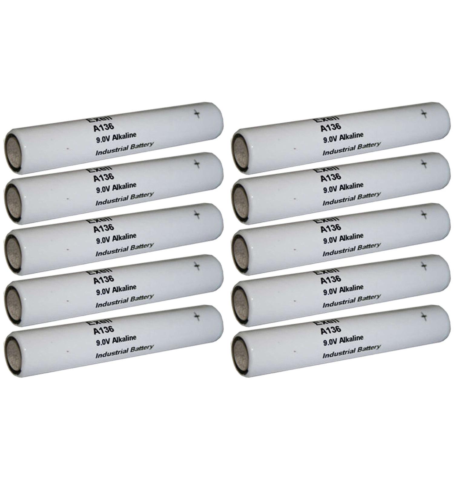 10pc Exell A136 Alkaline 9V Battery 6LR50 EN136A PC136A