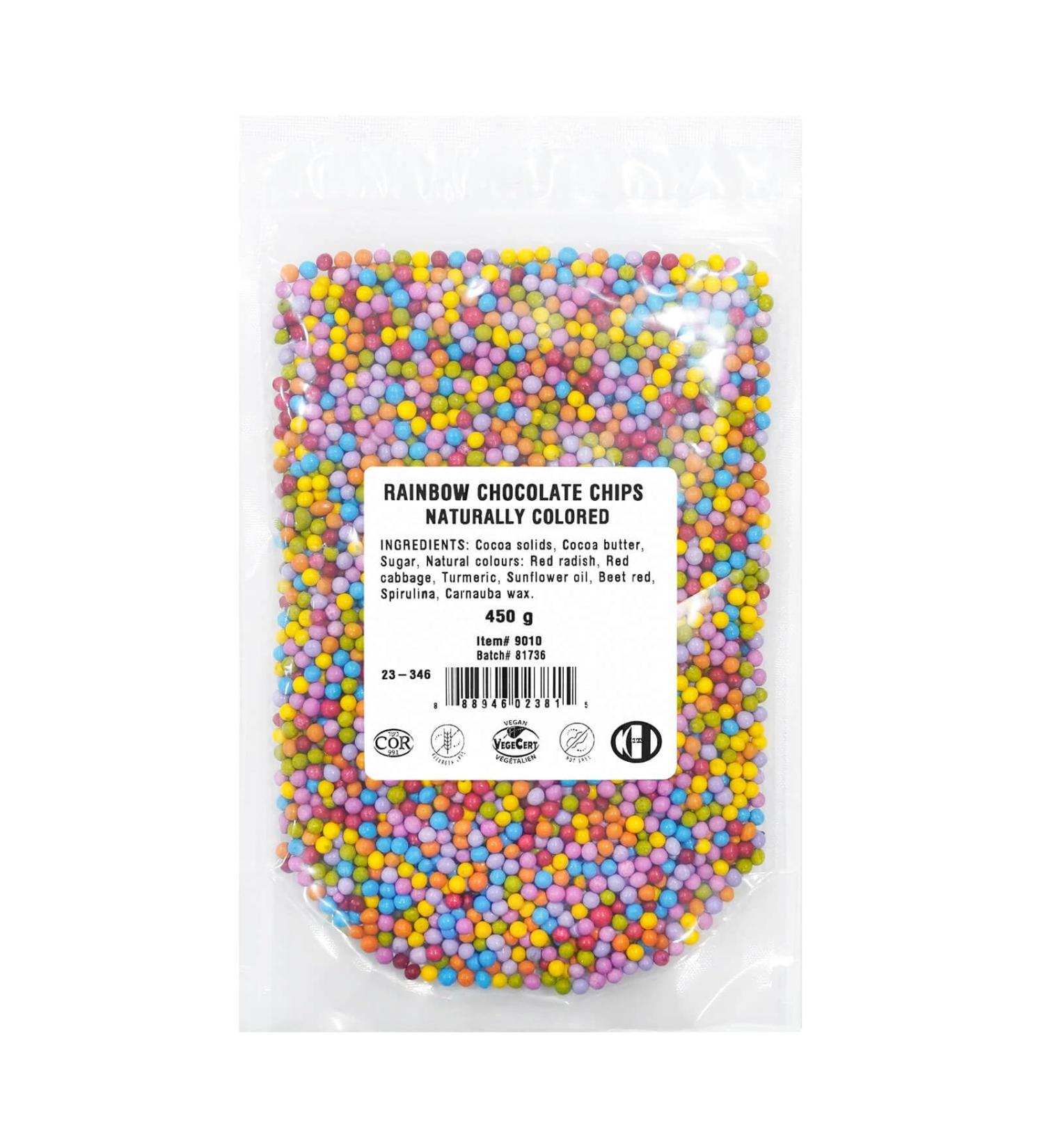Natural Color Rainbow Chocolate Chips 450g