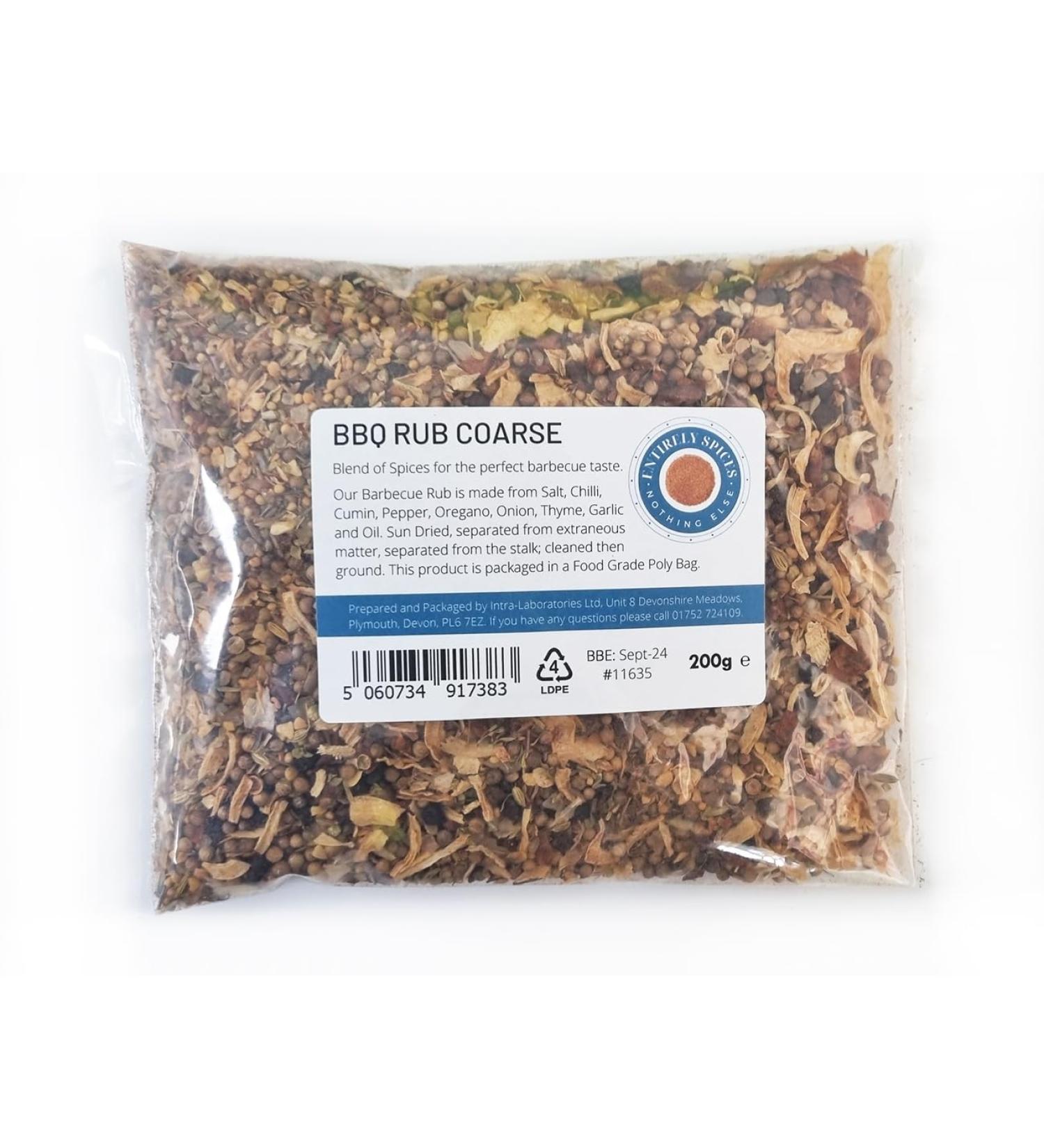 Entirely Ingredients BBQ Rub - Course 200g - Selected for the Premium Quality - Food Grade
