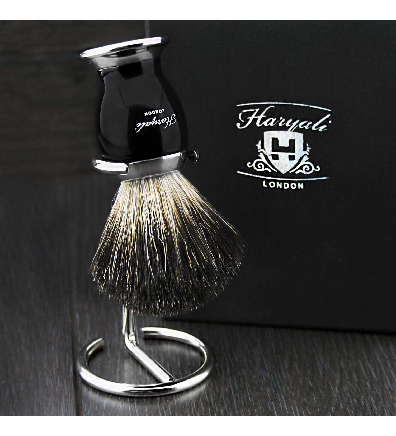 Black Badger Hair Shaving Brush for Men and Shaving Stand