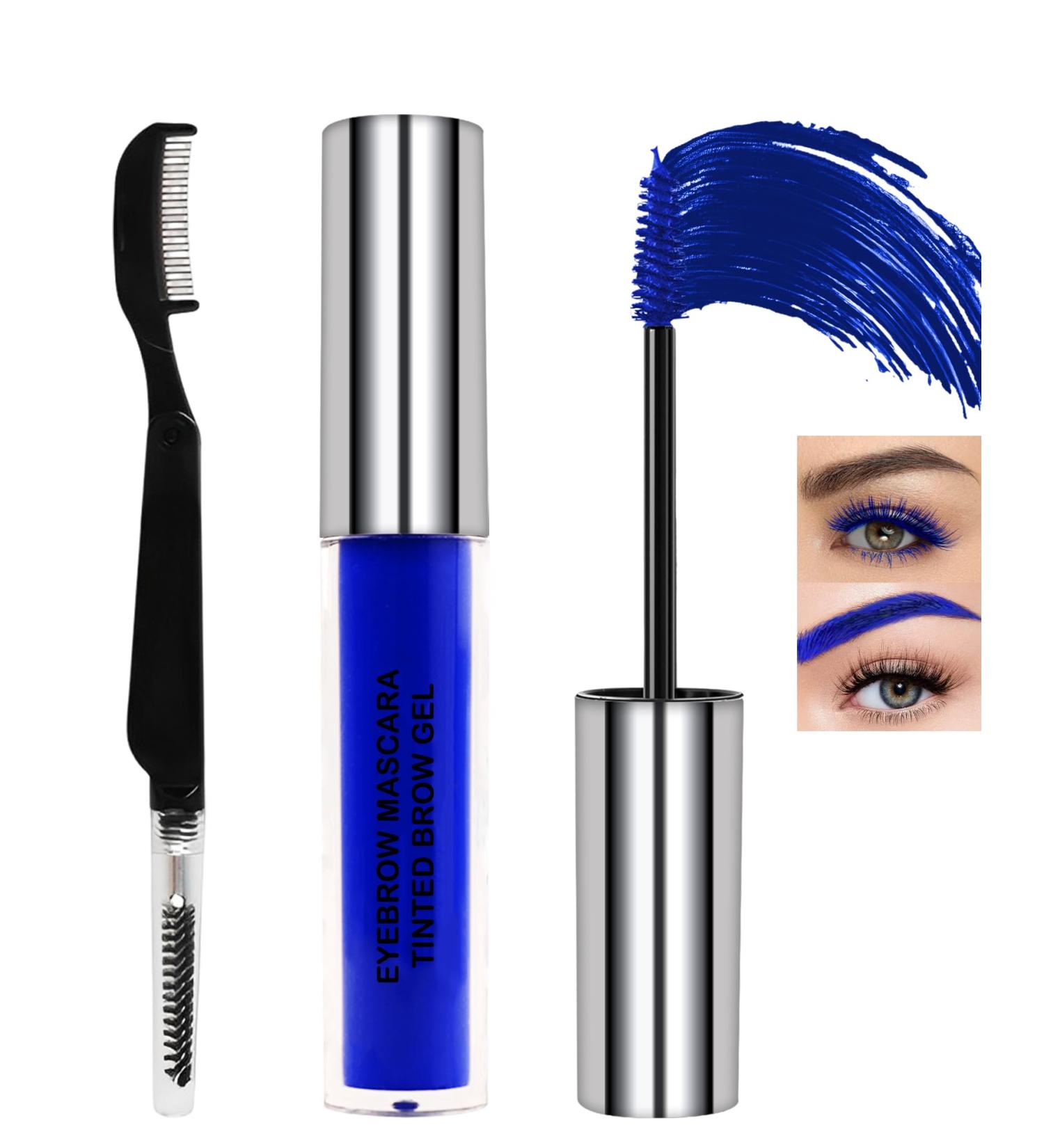 Blue Colored Mascara for Eyelashes Eyebrows Tinted Brow Mascara Waterproof Long Lasting Eyebrow Gel Lengthening Curl Non Clump Colorful Mascara Smudge-proof Thickening Brow Gel Eye Makeup for Women - Buy Online on GoSupps.com