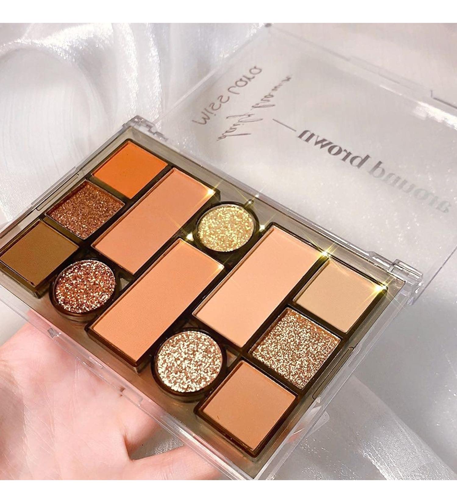 12 Colors Shimmering Eyeshadow Palette | Matte & Waterproof Glitter | Highly Pigmented Nude & Chocolate Tones | Long-Lasting Makeup - Buy Online on GoSupps.com