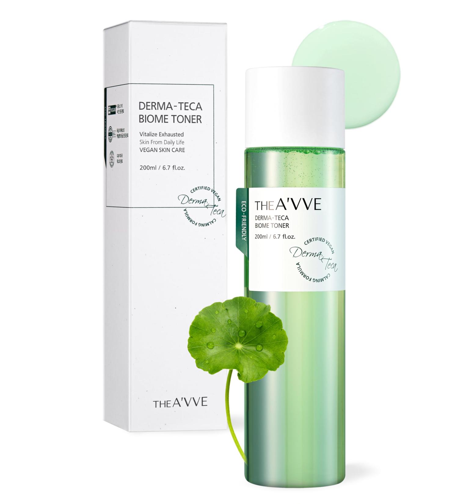 A VVE Derma Teca Biome Toner - Vegan Exfoliating & Hydrating Korean Skincare for Dry Sensitive Skin with Centella Asiatica (6.7 Fl. Oz - Buy Online on GoSupps.com