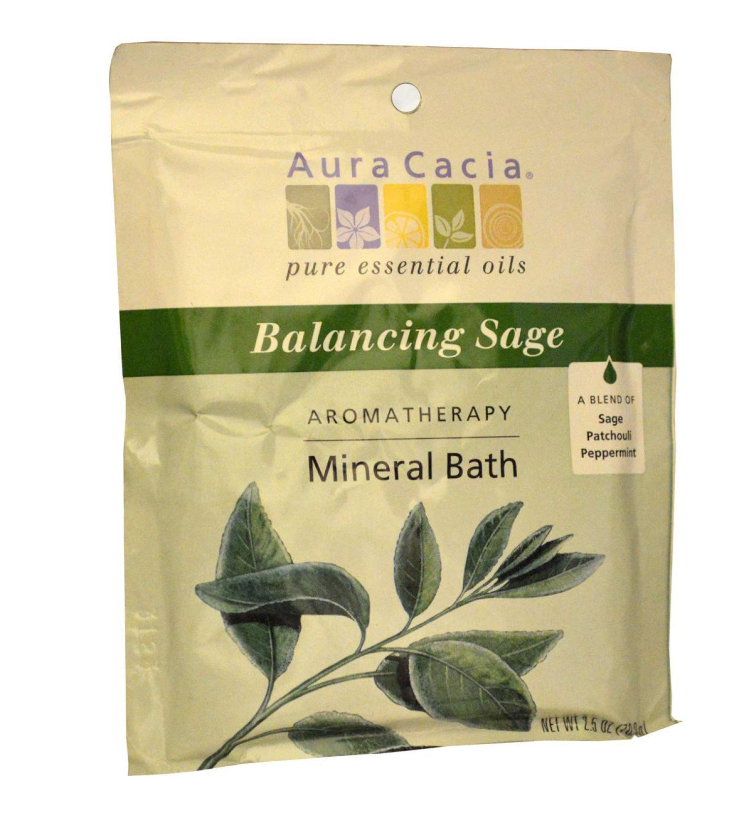 Aura Cacia - Aromatherapy Mineral Bath Balancing Sage - 2.5 oz - Case of 6