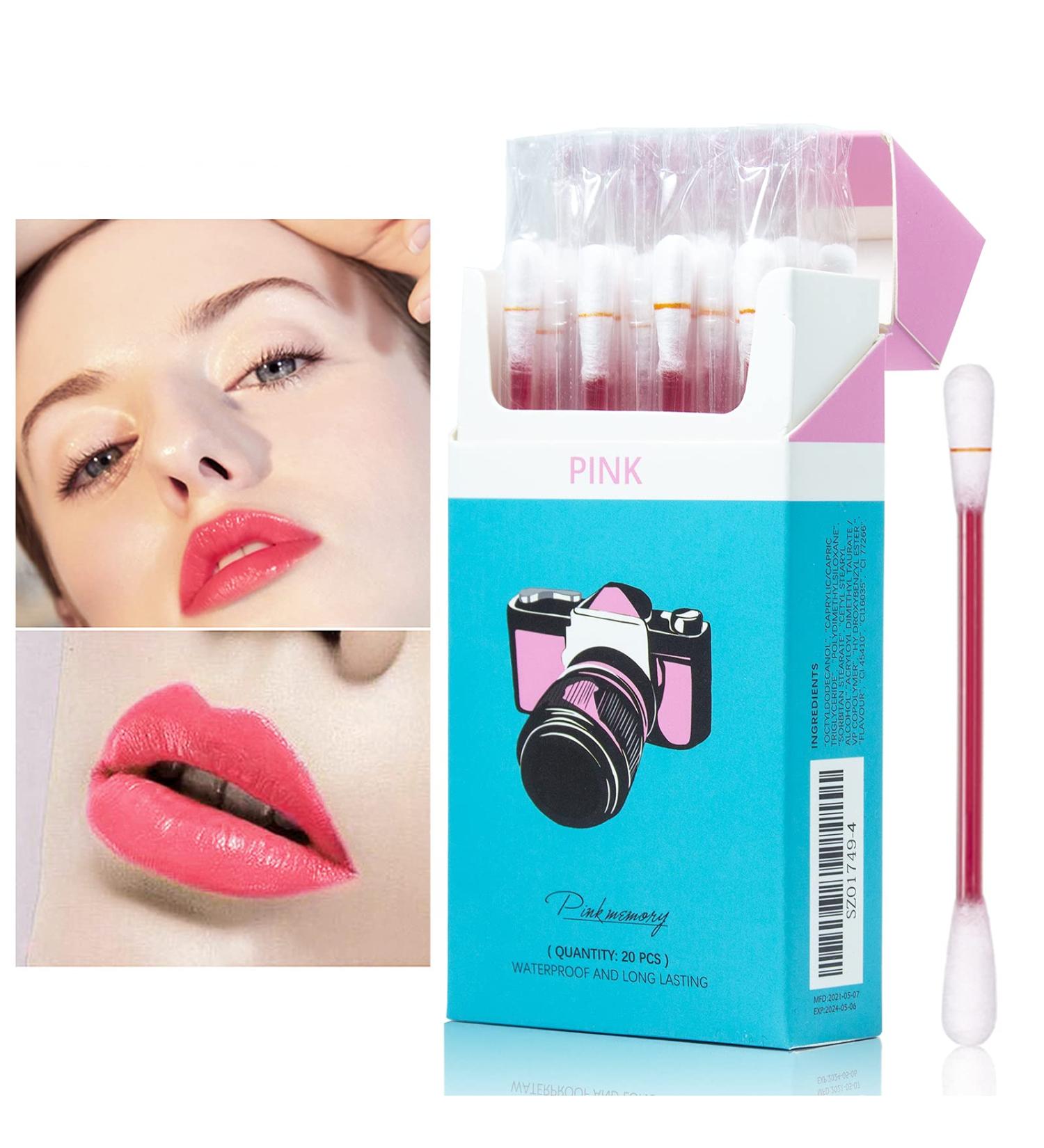 PASNOWFU Tattoo Lipstick 20 Pcs Set | Velvet Matte Lip Stain | Durable Waterproof Formula | Non-Stick Lip Gloss | Portable and Long-Lasting (Pink) - Buy Online on GoSupps.com