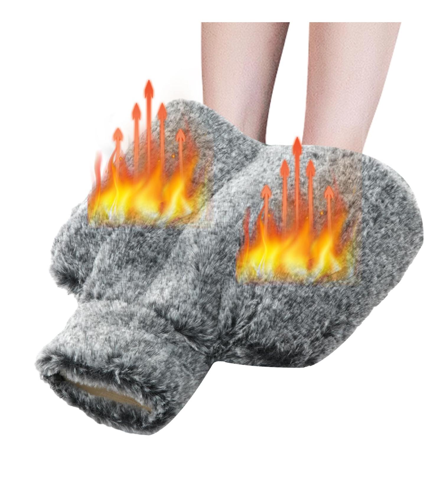 Buy Foot Warmers Without Electricity - 2L Hot Water Bottle for Feet | Soft Heating Pads for Men Women & Children - Perfect for Bedroom Living Room & Office (Black & White) - Buy Online on GoSupps.com