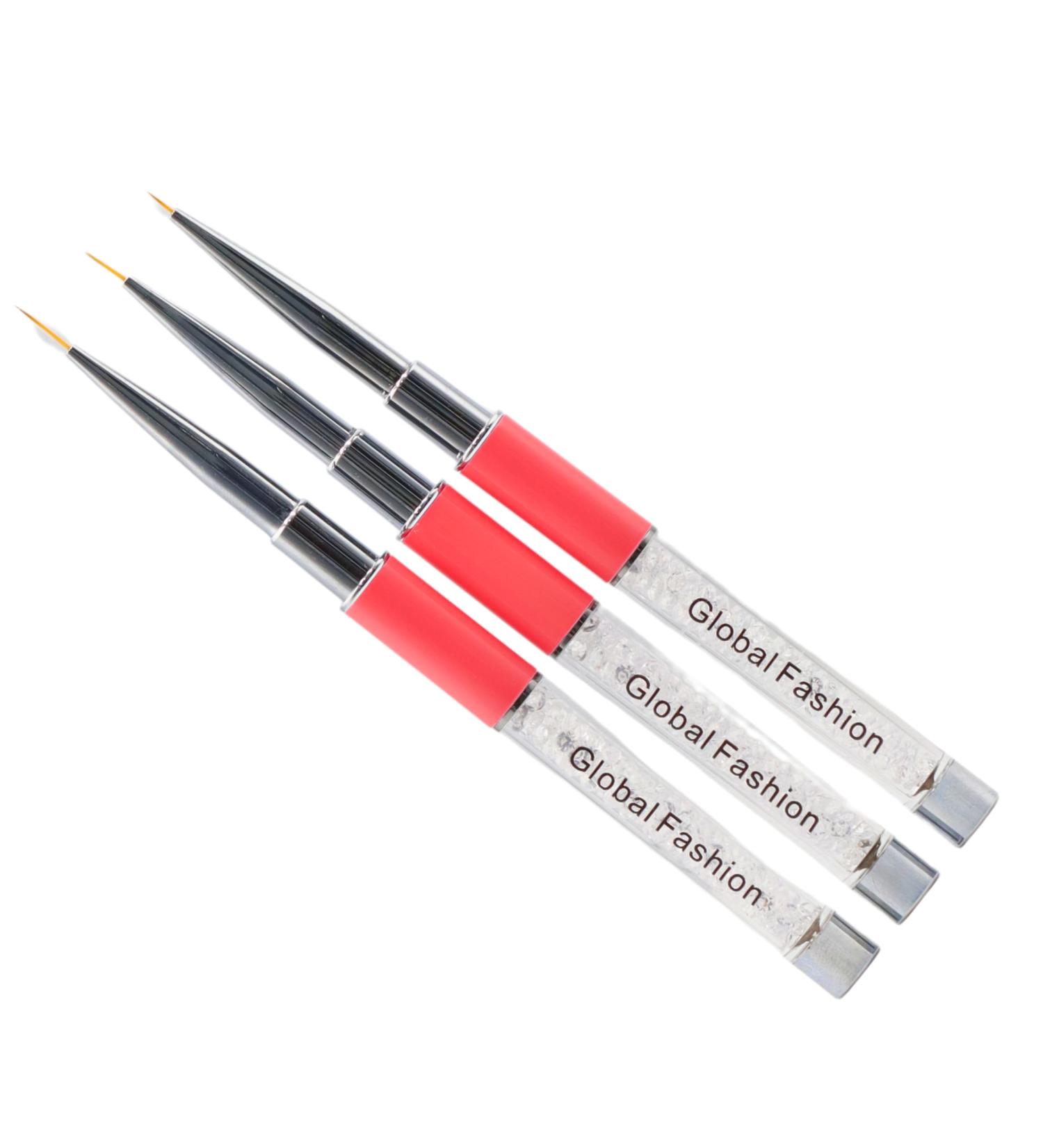 Global Fashion Multipurpose Brush Set - Nail Art Painting & Crafts - 3 Sizes | International Shipping Available - Buy Online on GoSupps.com