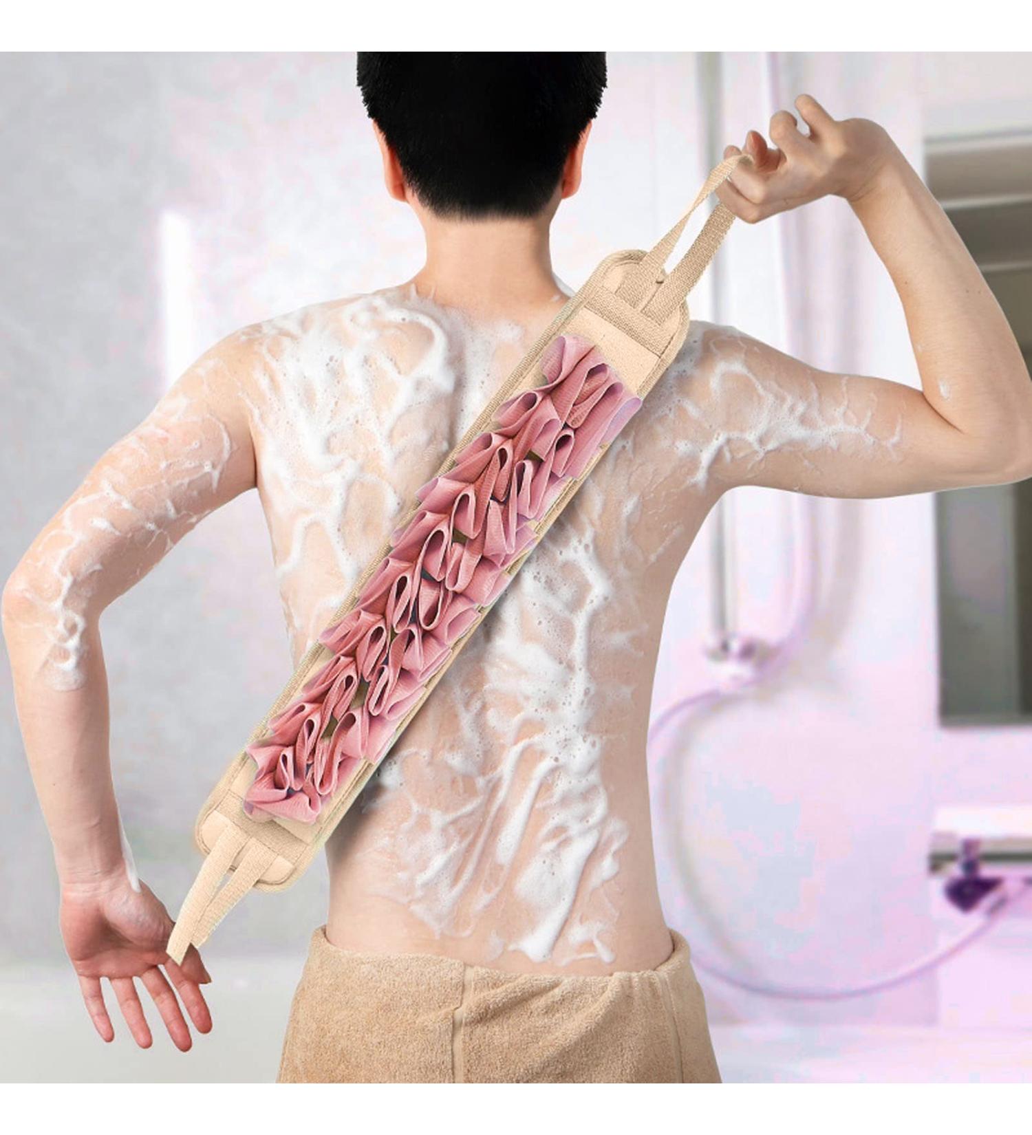 Double-Sided Shower Towel & Back Scrubber Belt - Exfoliating Bath Towel for Men & Women | Durable Skin Care Solution - Buy Online on GoSupps.com