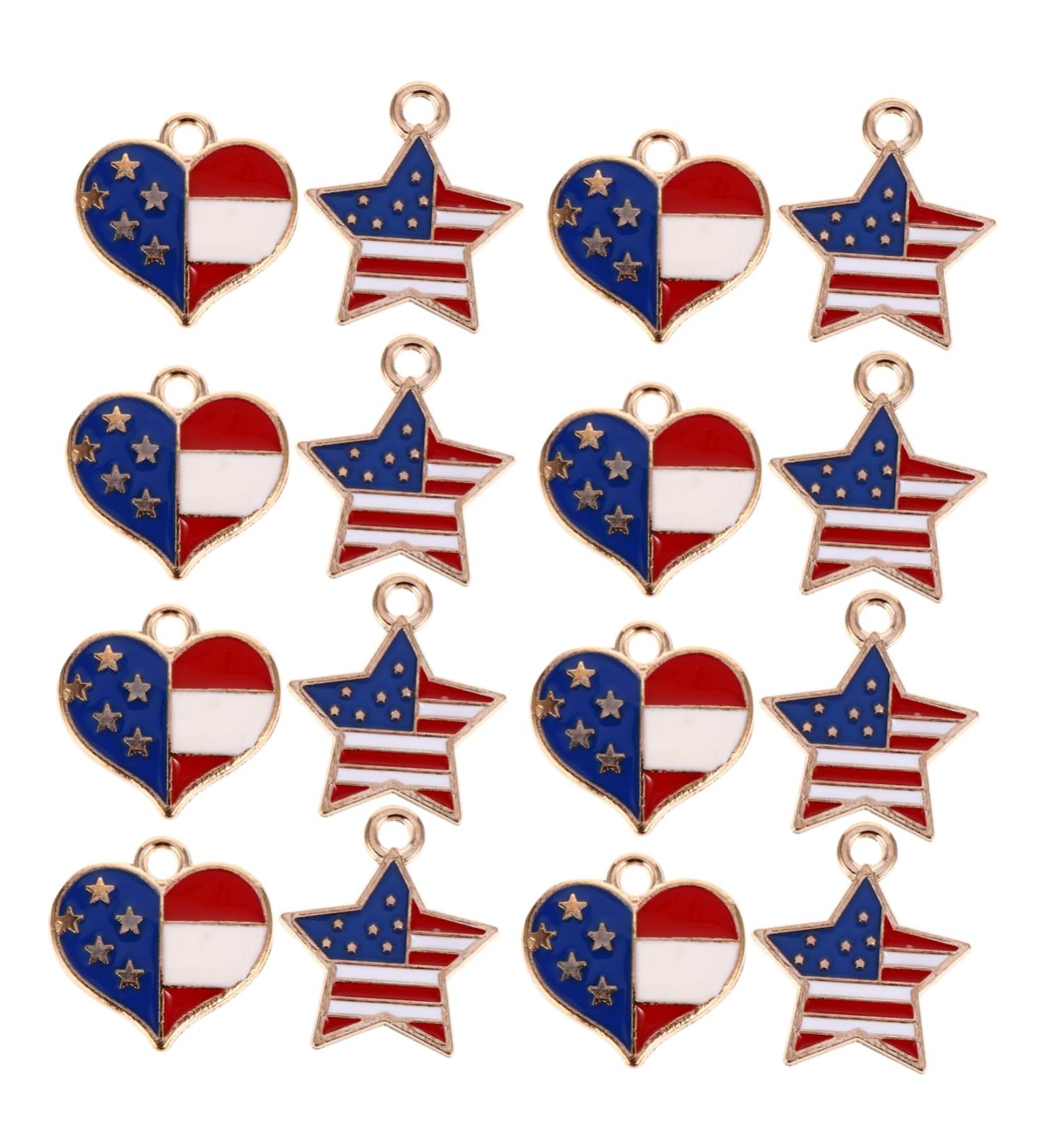 Abaodam 20pcs lock key pendant american flag suit patriotic charm Pendant Charms Heart-shaped antique 1.8X1.5cm As Shown - Buy Online on GoSupps.com