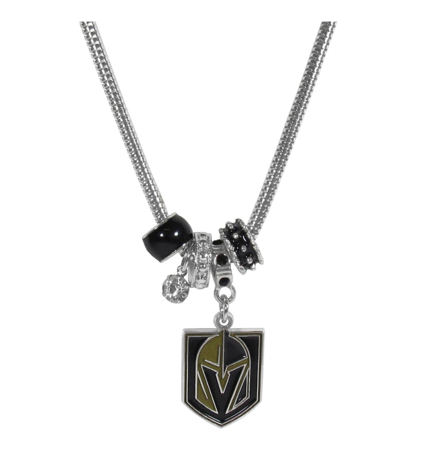 NHL Siskiyou Sports Womens Vegas Golden Knights Euro Bead Necklace 18 inch Team Color