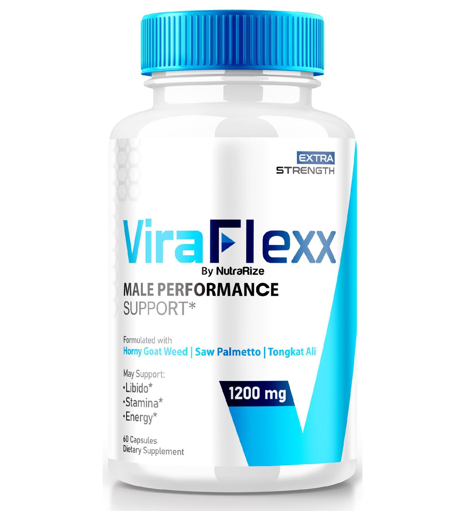 NutraRize ViraFlexx Pro Capsules for Men Male Performance Support 500mg All Natural Dietary Supplement to Support Overall Health Vira Flexx Reviews (60 Capsules)